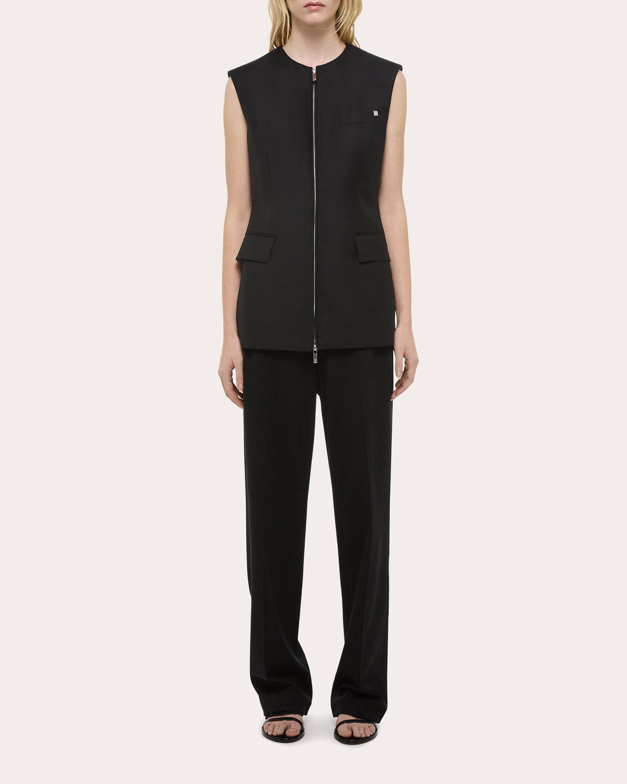 Zip Front Wool Vest