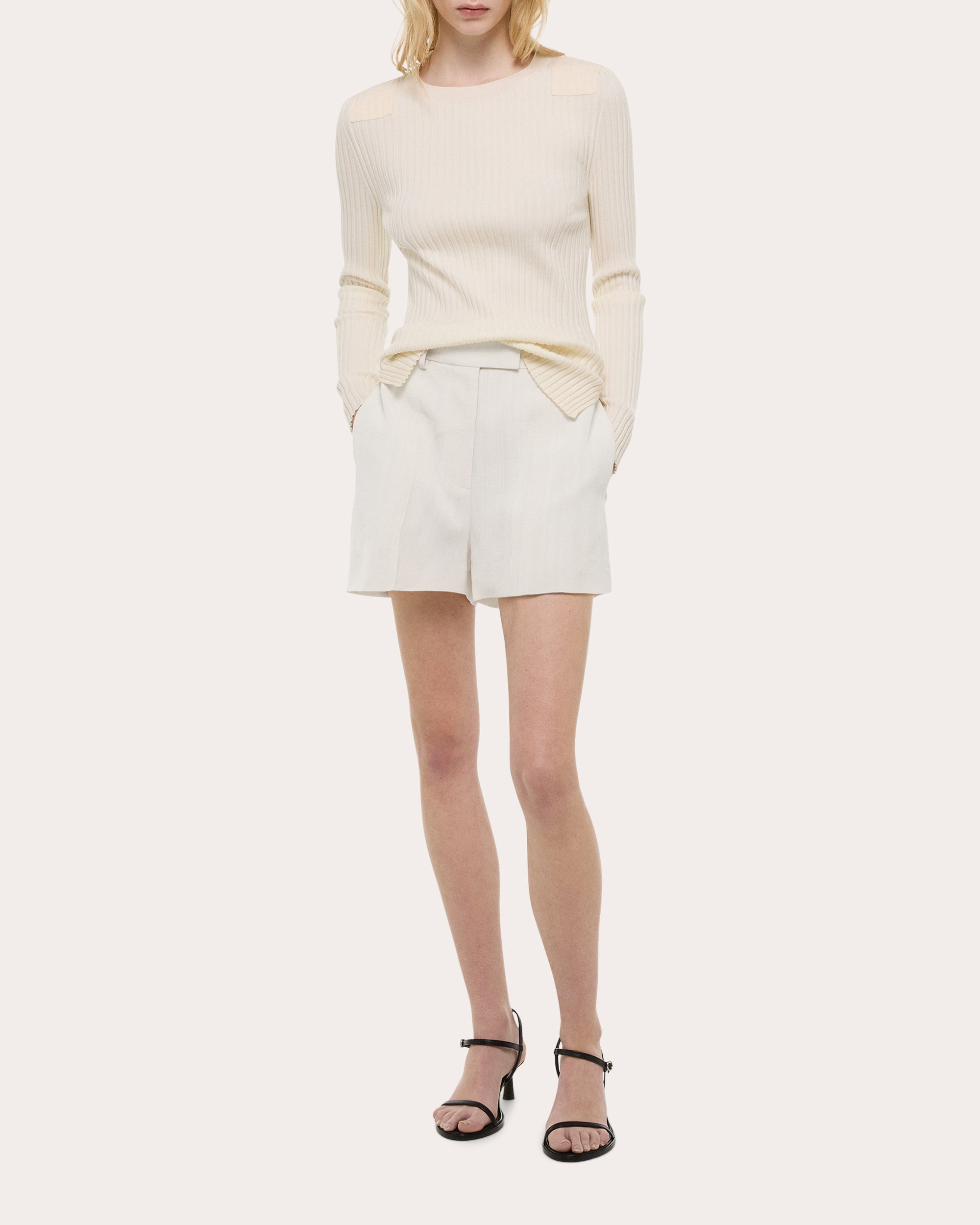 Flared High-Rise Woven Shorts