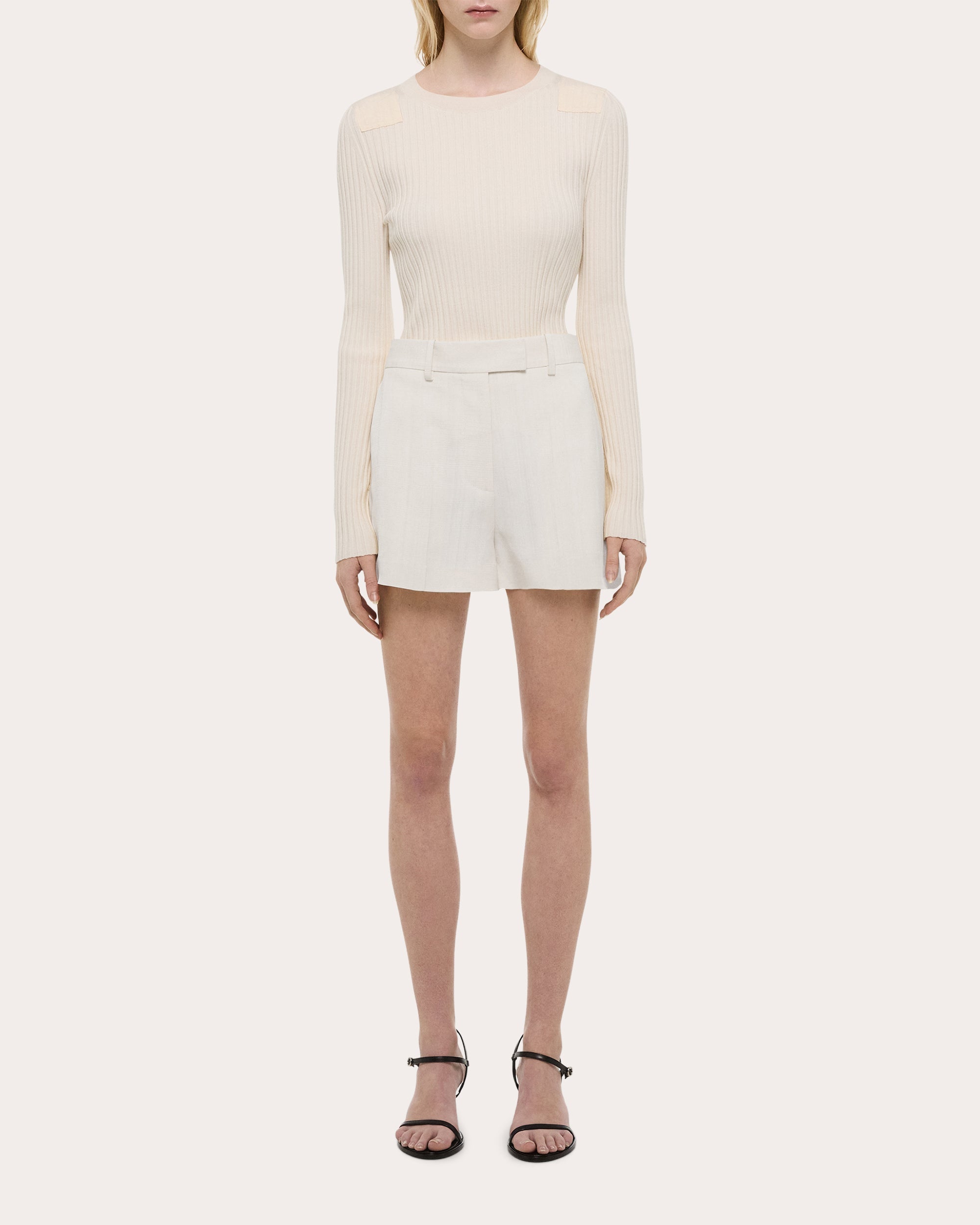 Flared High-Rise Woven Shorts