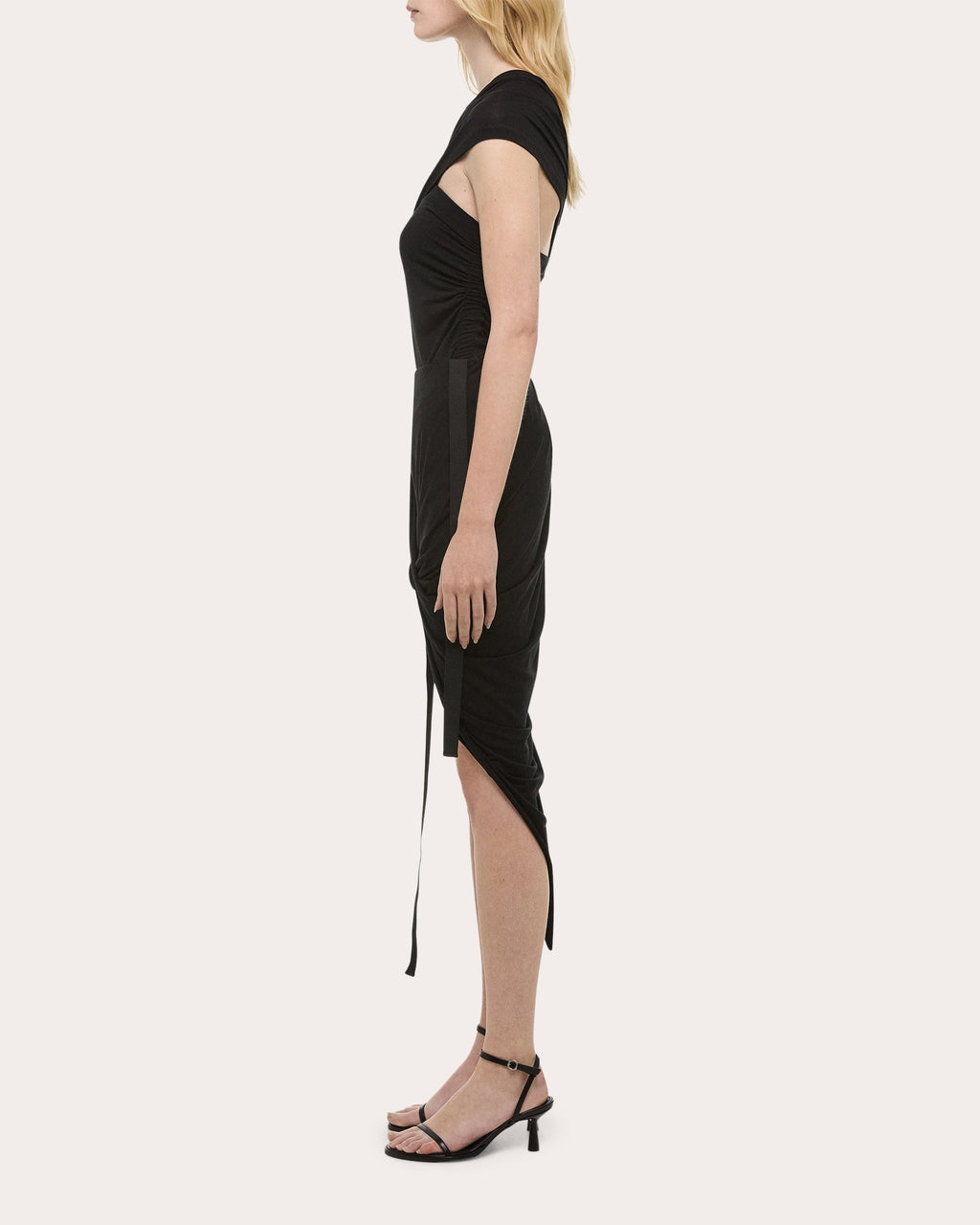 Wind Asymmetric Ruched Jersey Skirt