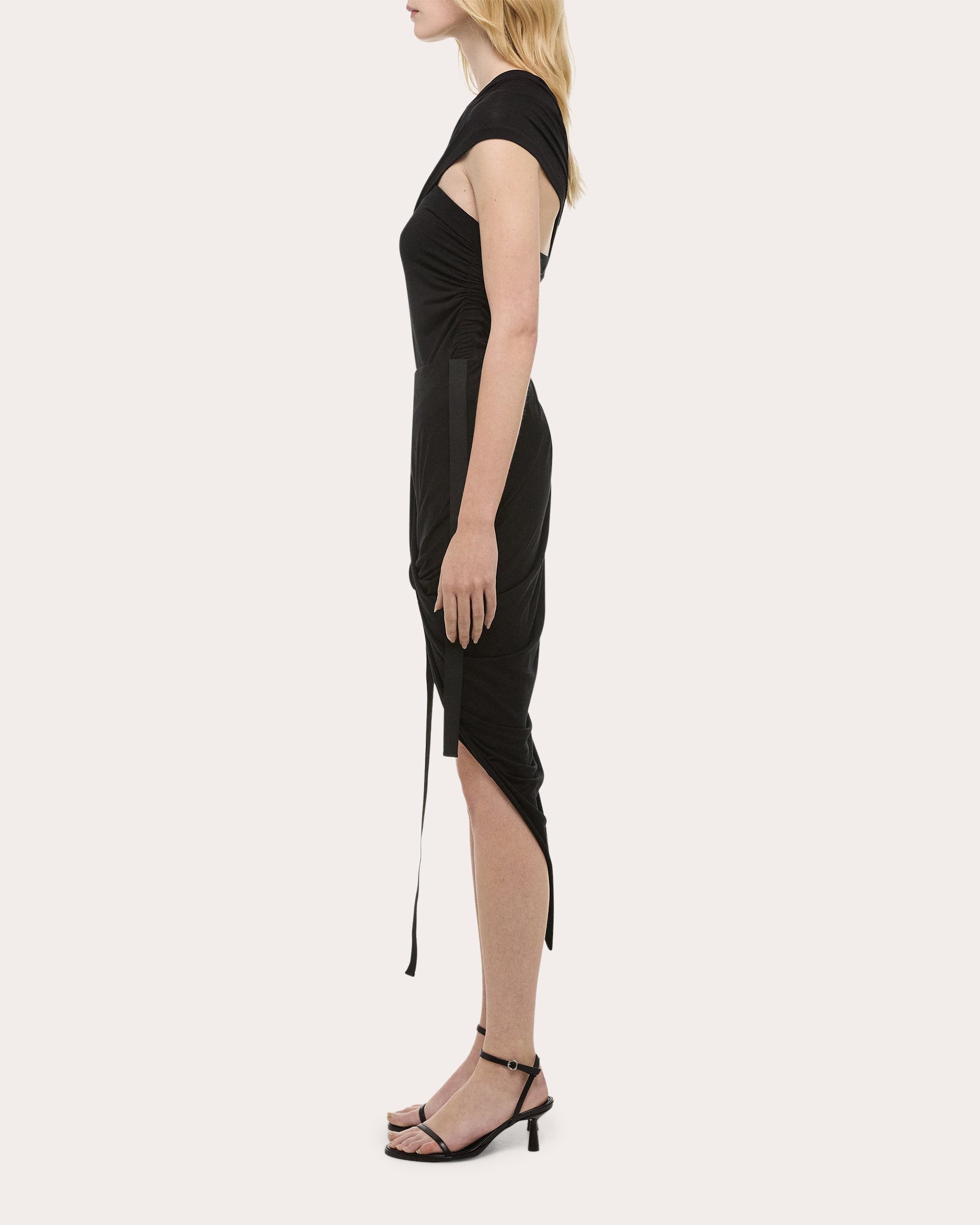 Wind Asymmetric Ruched Jersey Skirt