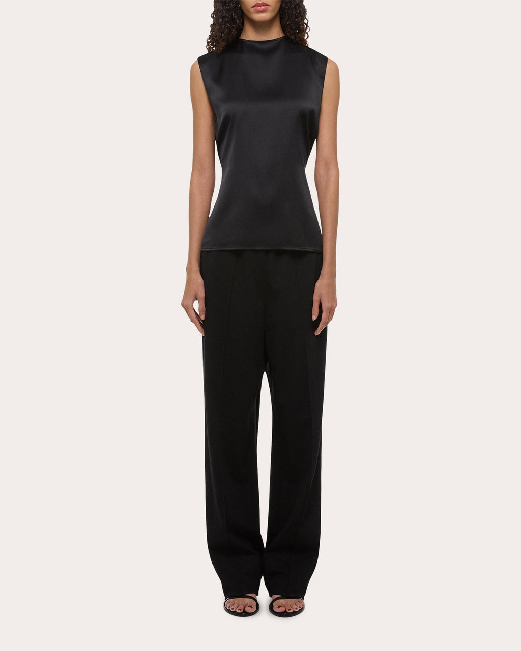 Reversible Draped Silk Satin Top