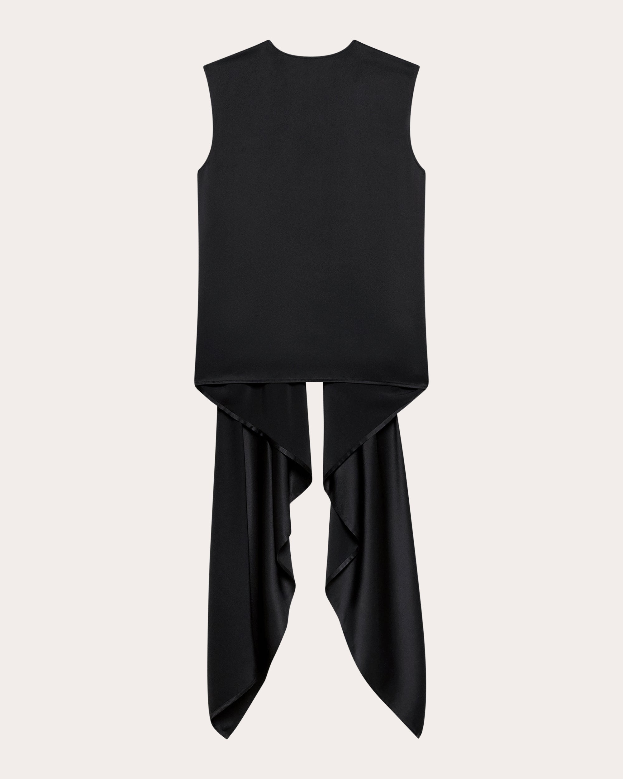 Reversible Draped Silk Satin Top