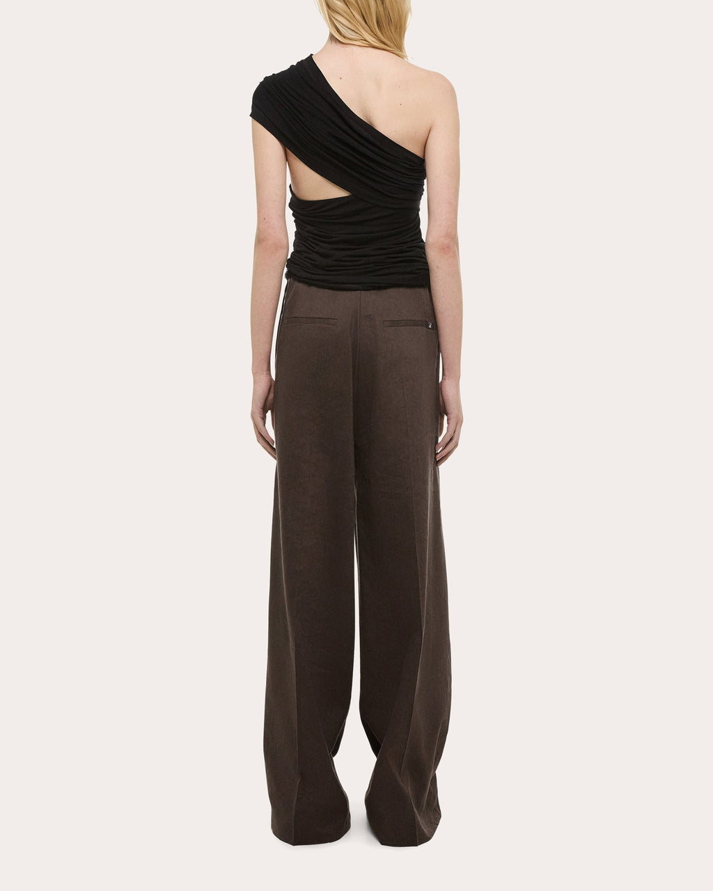 Protection Asymmetric Ruched Jersey Top