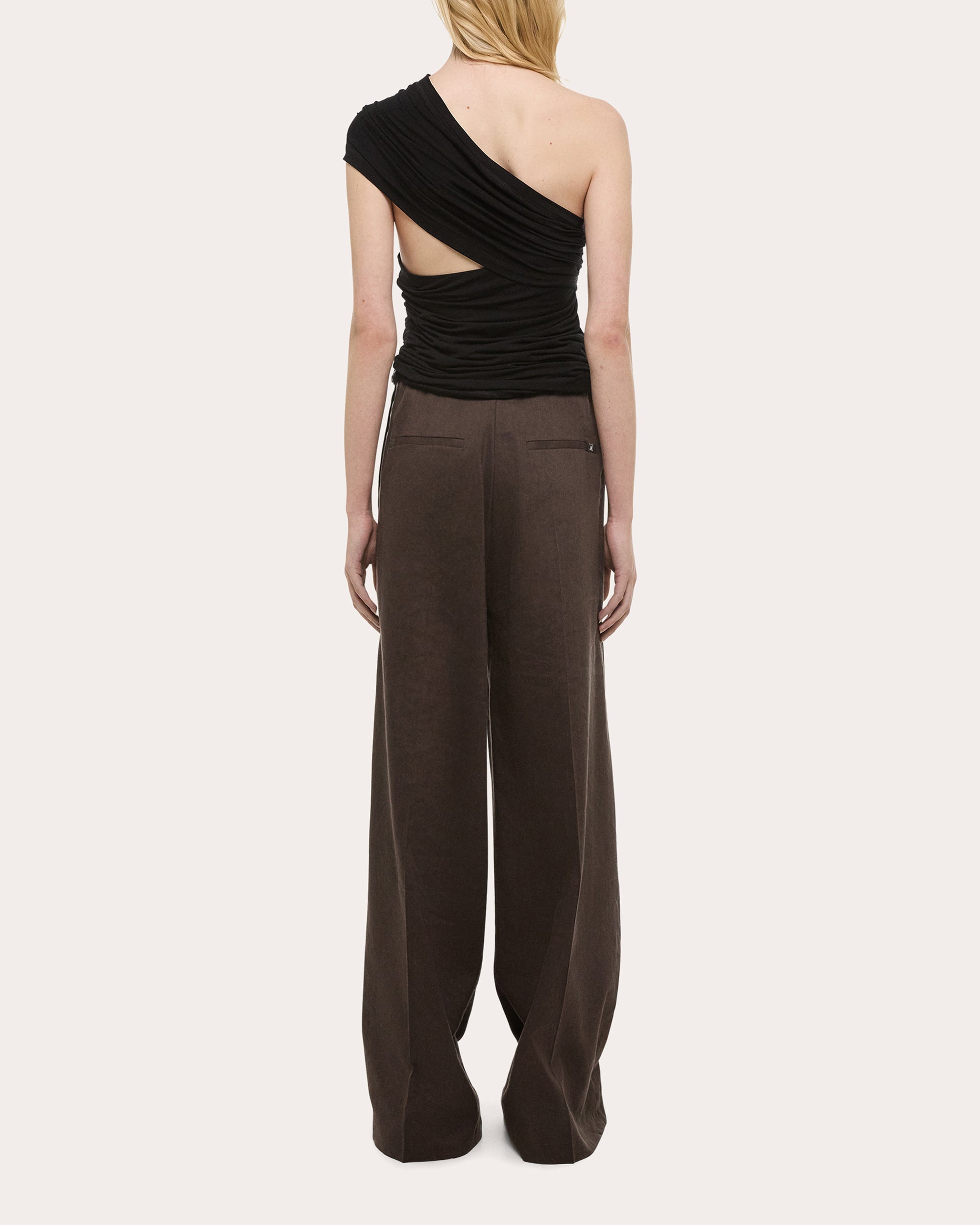 Protection Asymmetric Ruched Jersey Top