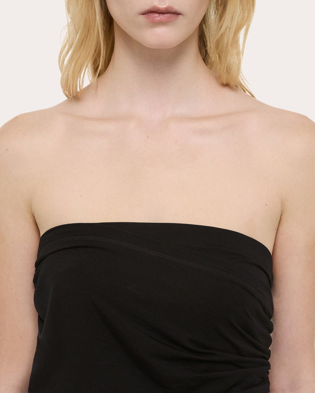 Protection Asymmetric Ruched Jersey Top