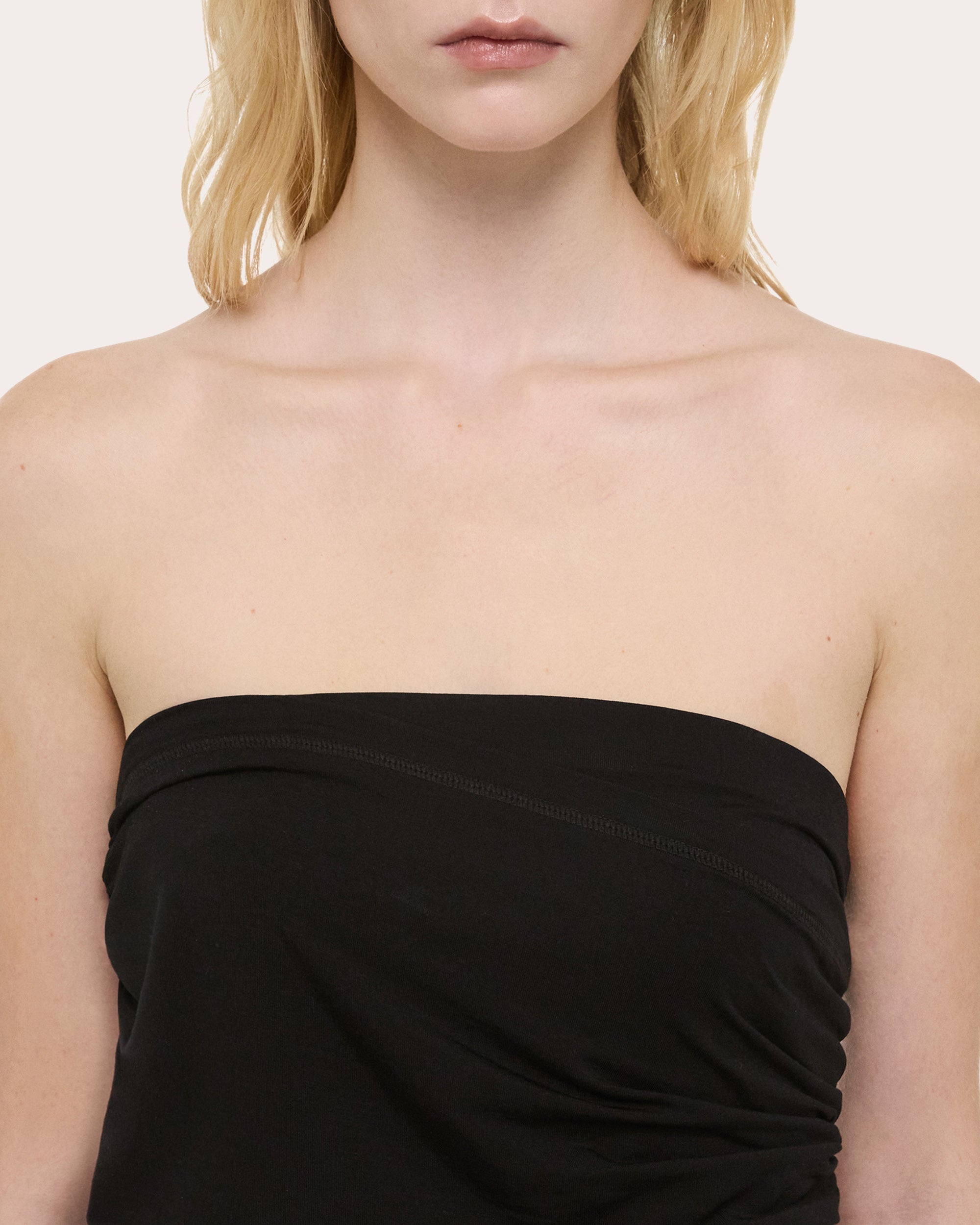 Protection Asymmetric Ruched Jersey Top
