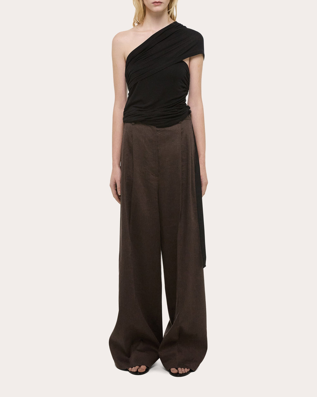 Protection Asymmetric Ruched Jersey Top
