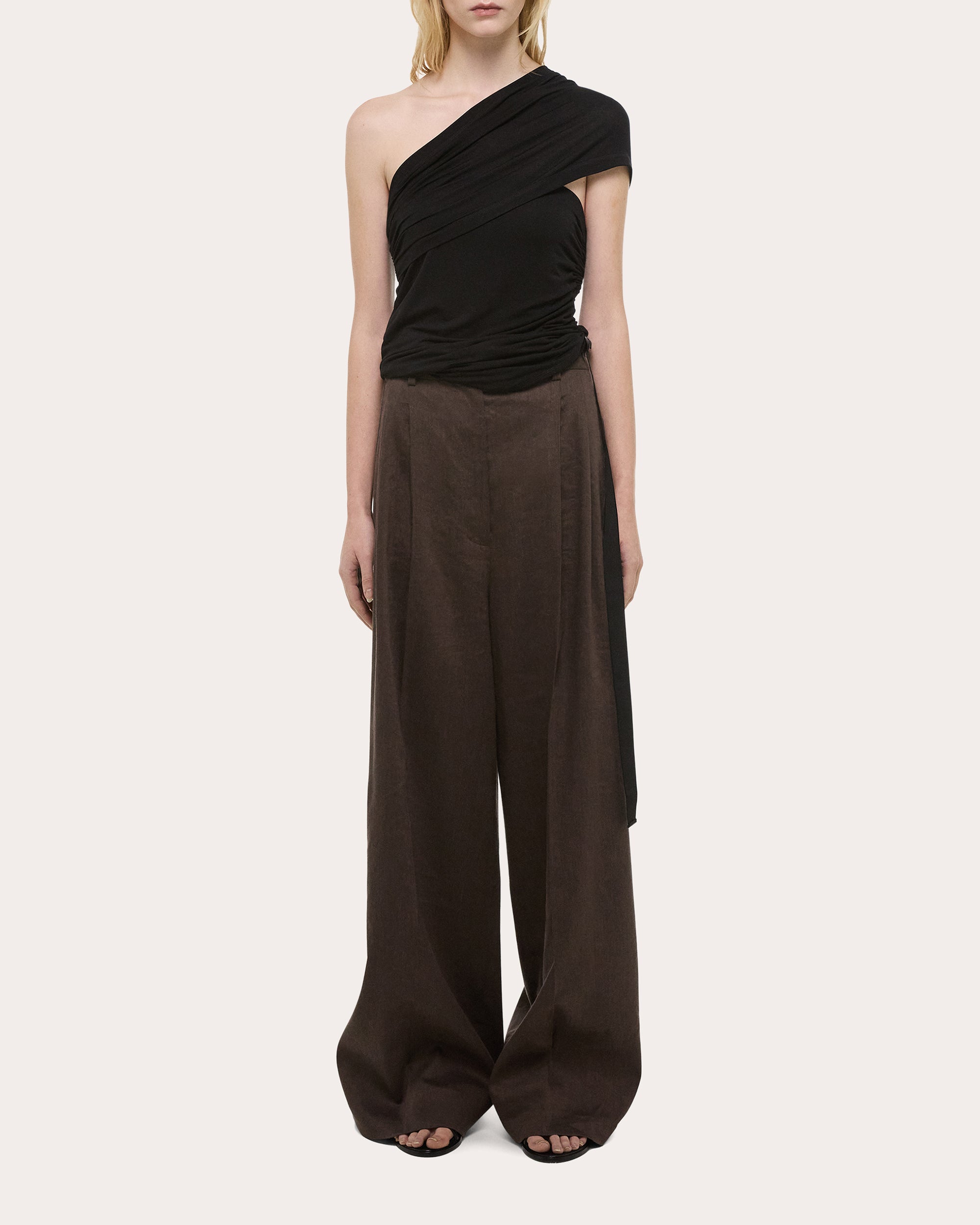 Protection Asymmetric Ruched Jersey Top