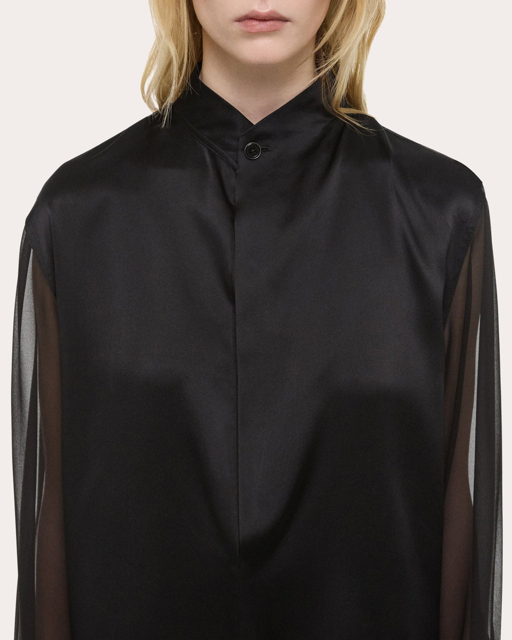 Silk Satin and Chiffon Blouse