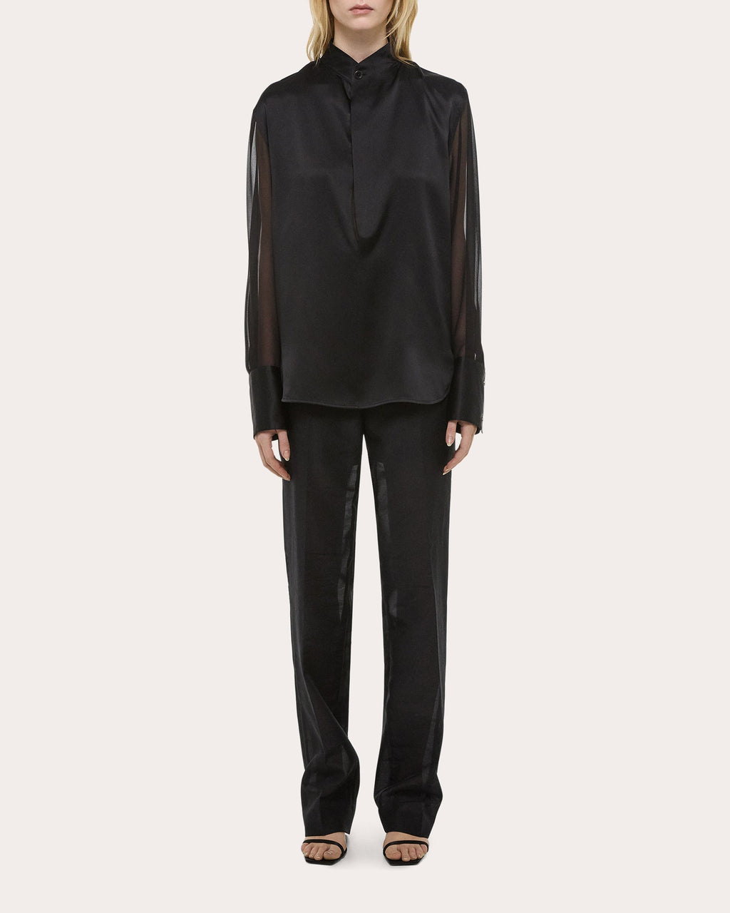 Silk Satin and Chiffon Blouse