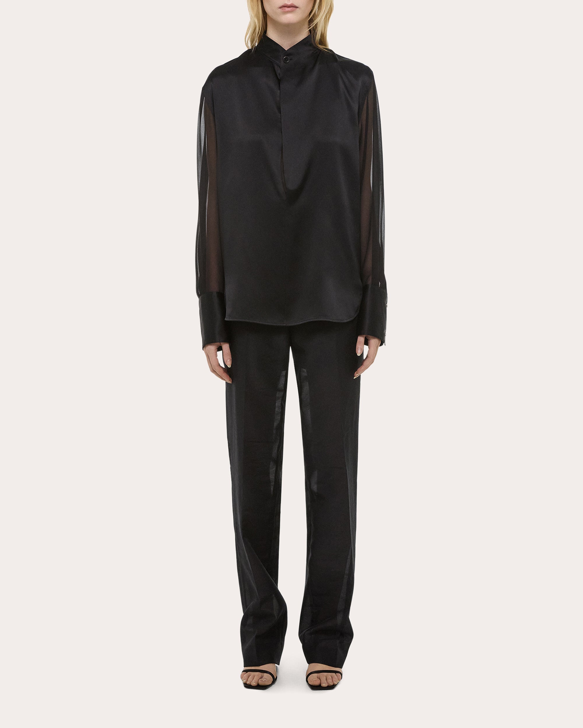 Silk Satin and Chiffon Blouse