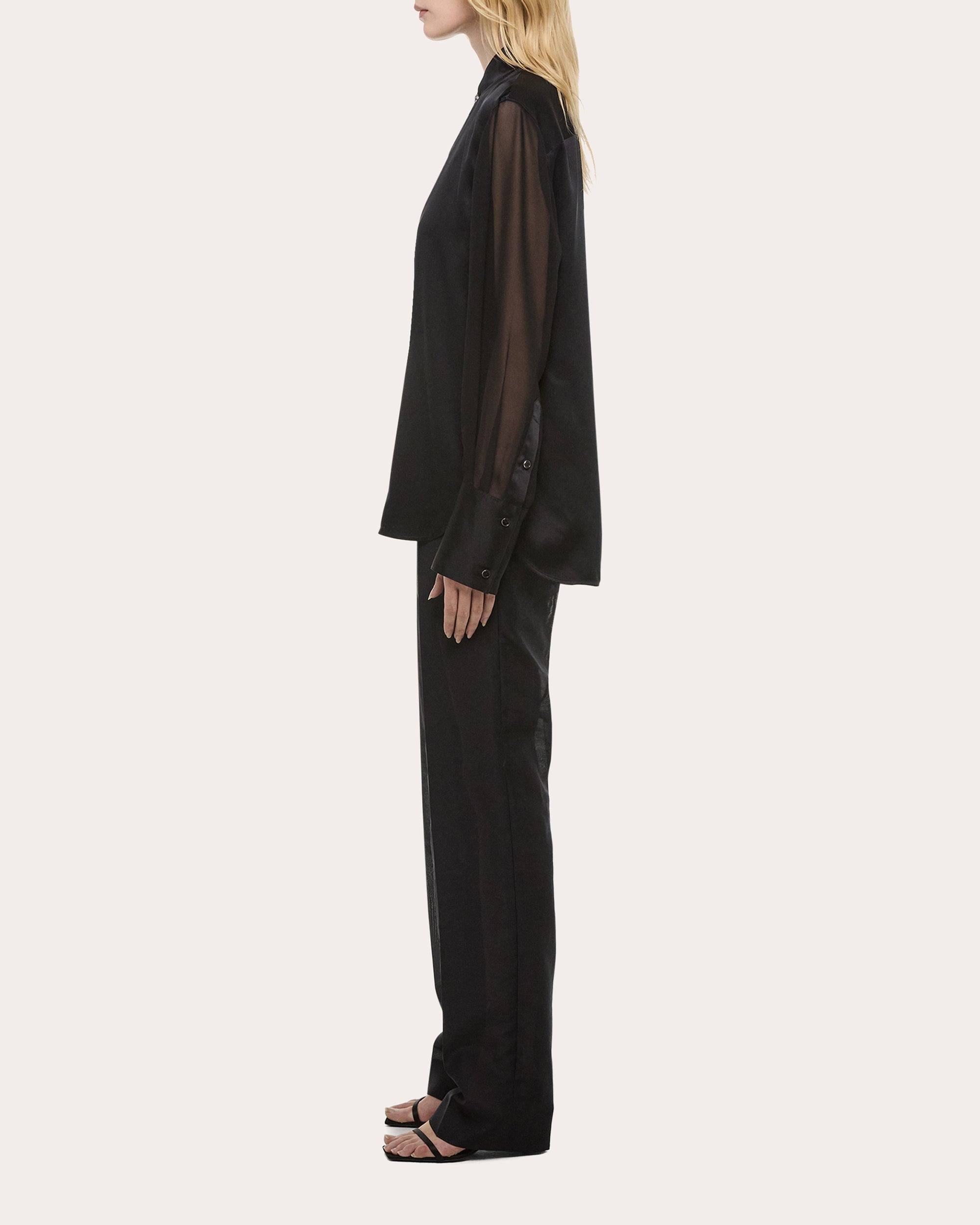 Silk Satin and Chiffon Blouse
