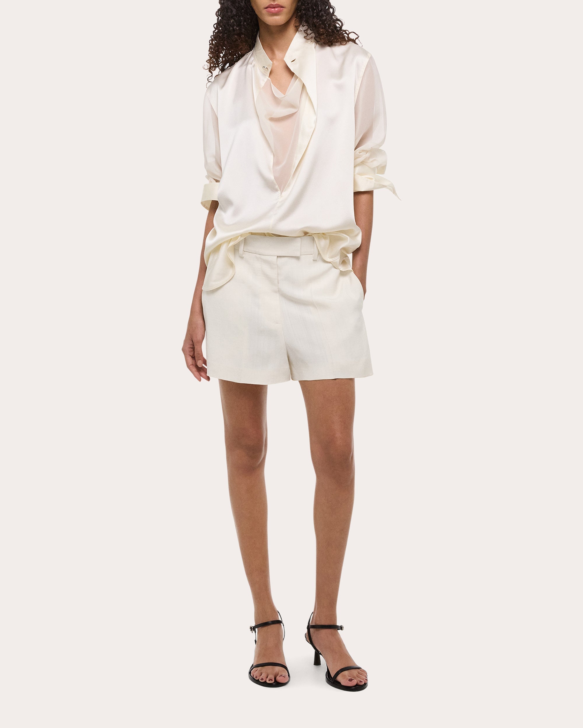 Silk Satin and Chiffon Blouse