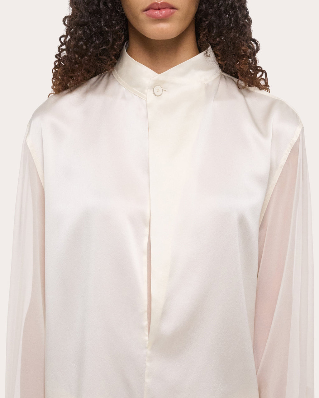 Silk Satin and Chiffon Blouse