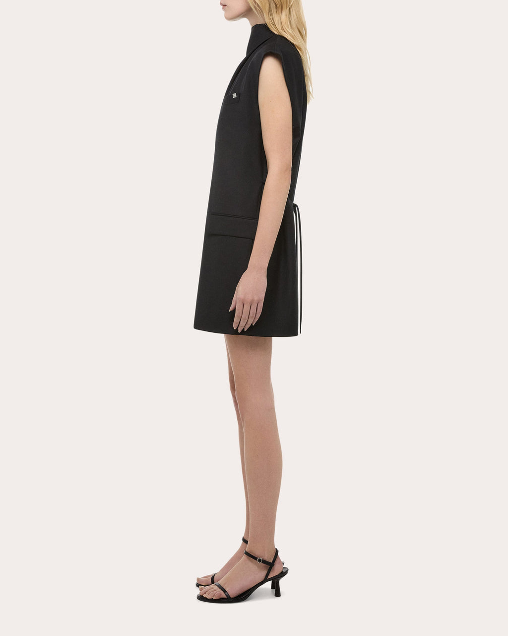 Draped Wool Mini Wrap Dress