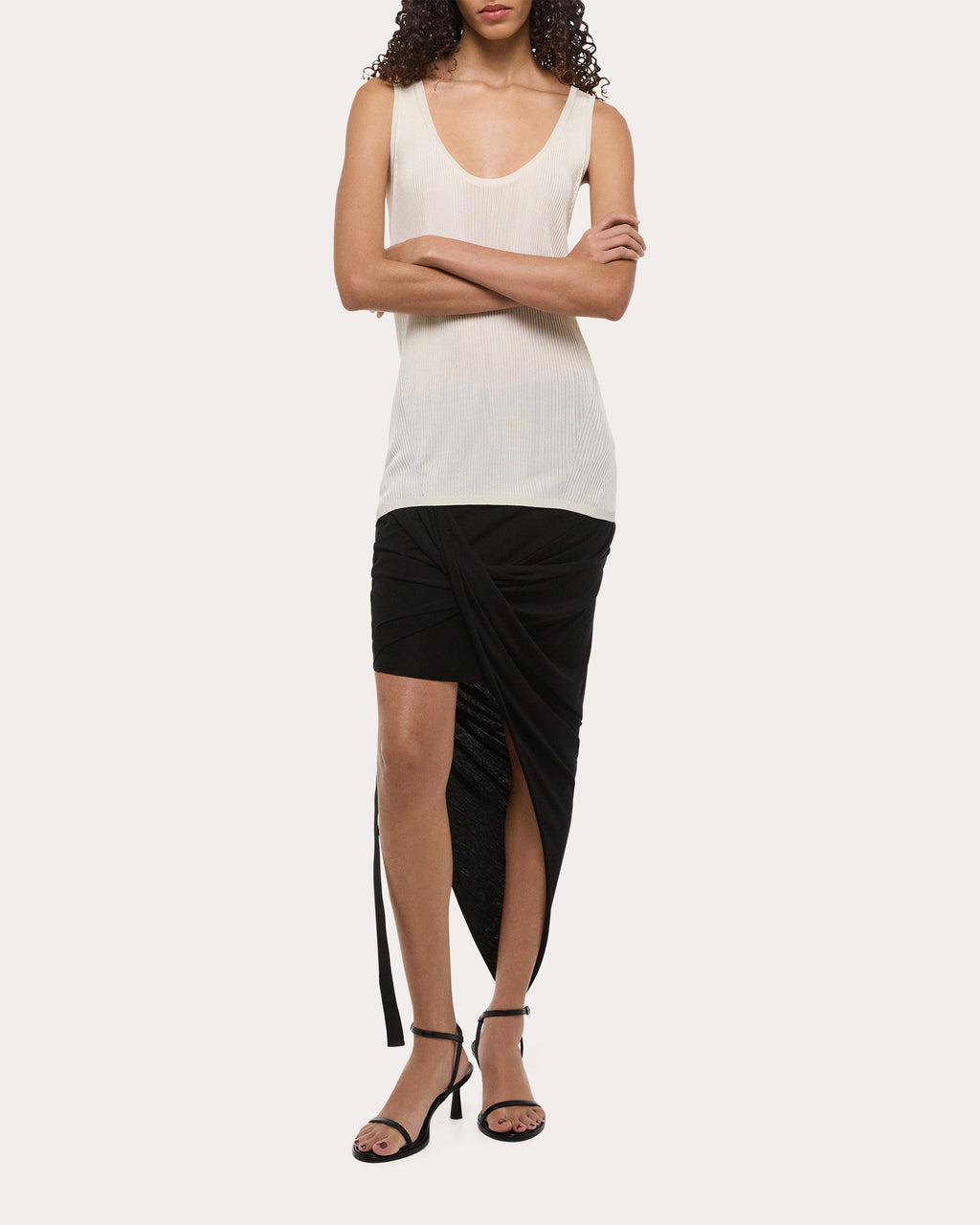 Twisted Rib Knit Racerback Tank Top