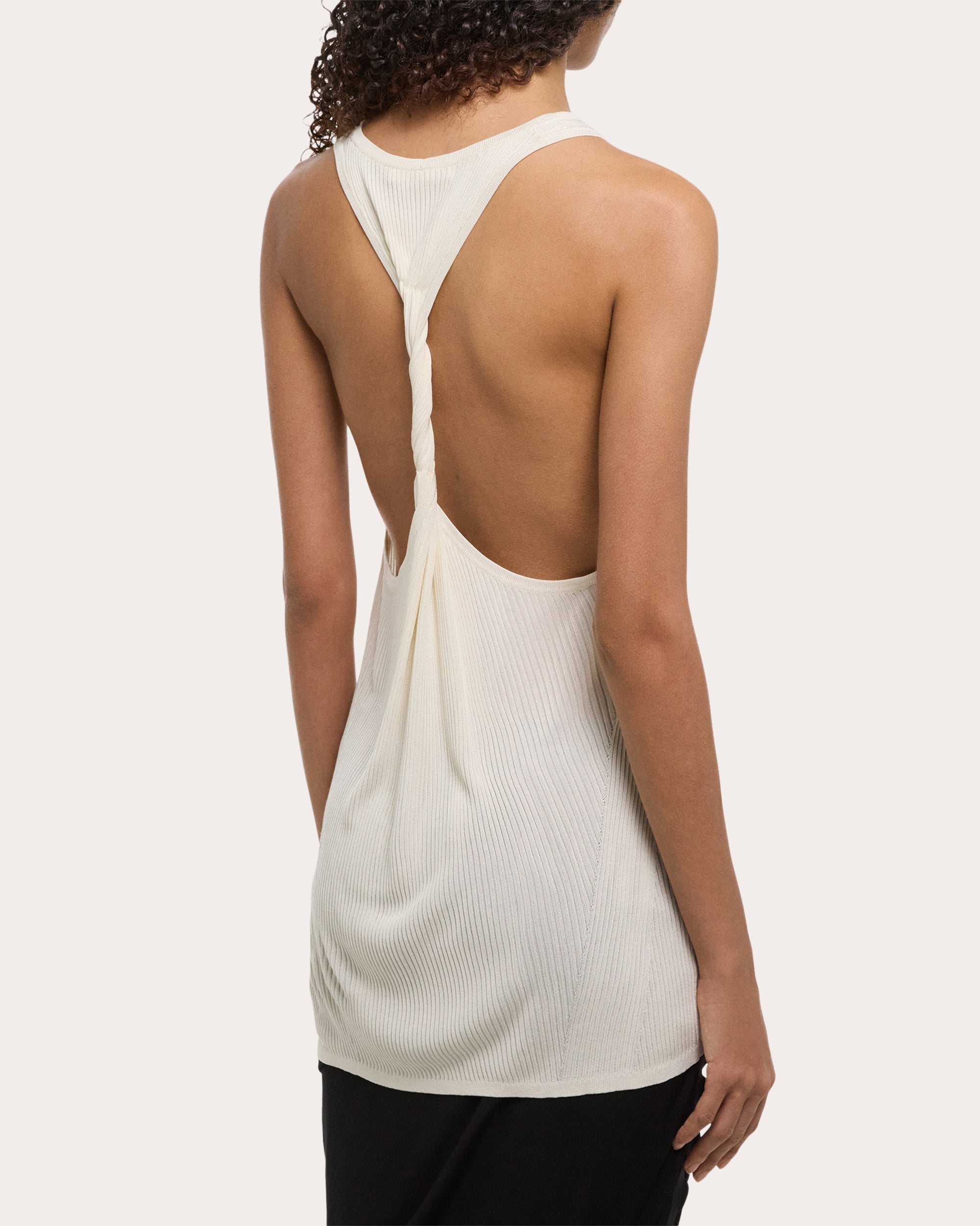 Twisted Rib Knit Racerback Tank Top