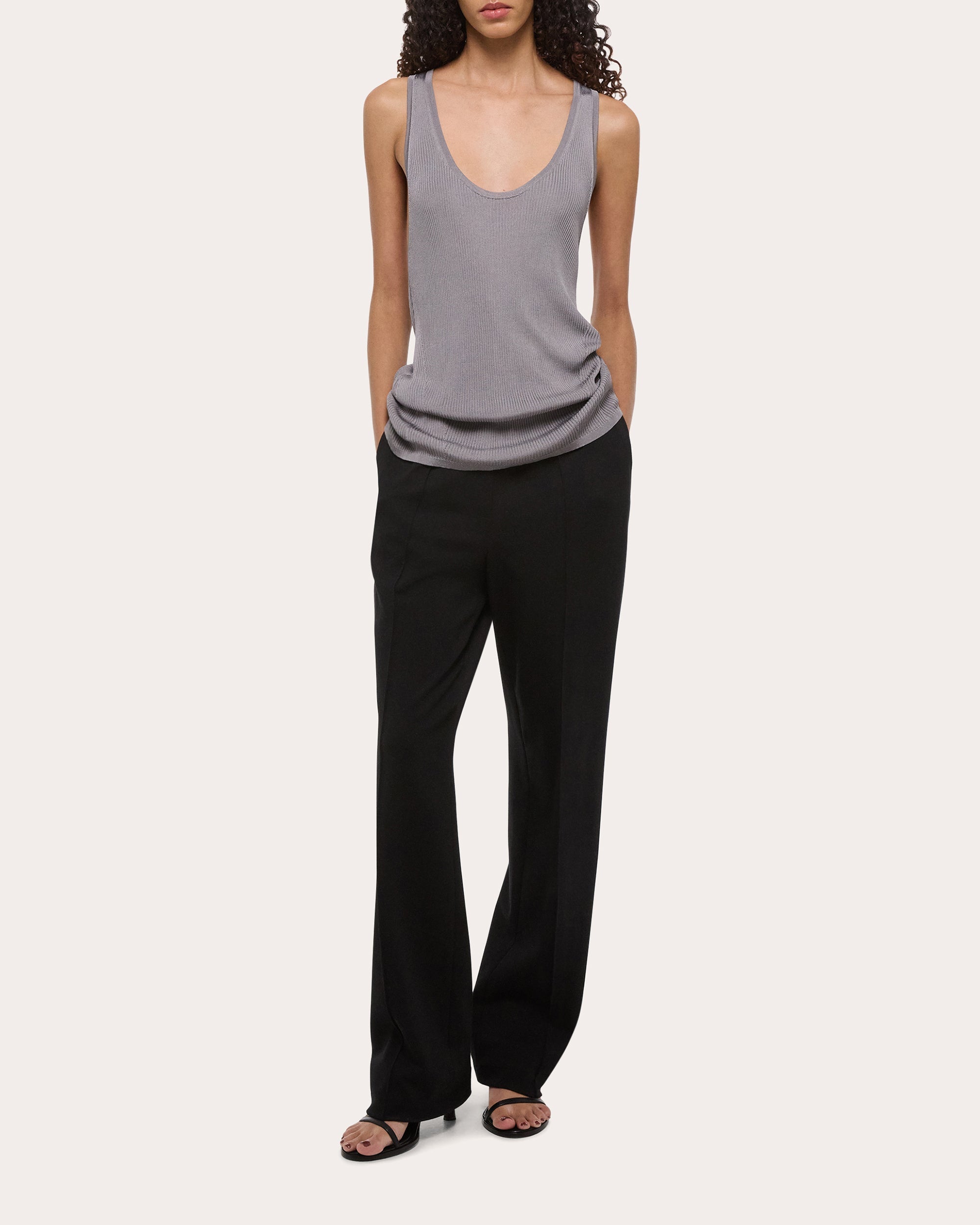 Twisted Rib Knit Racerback Tank Top