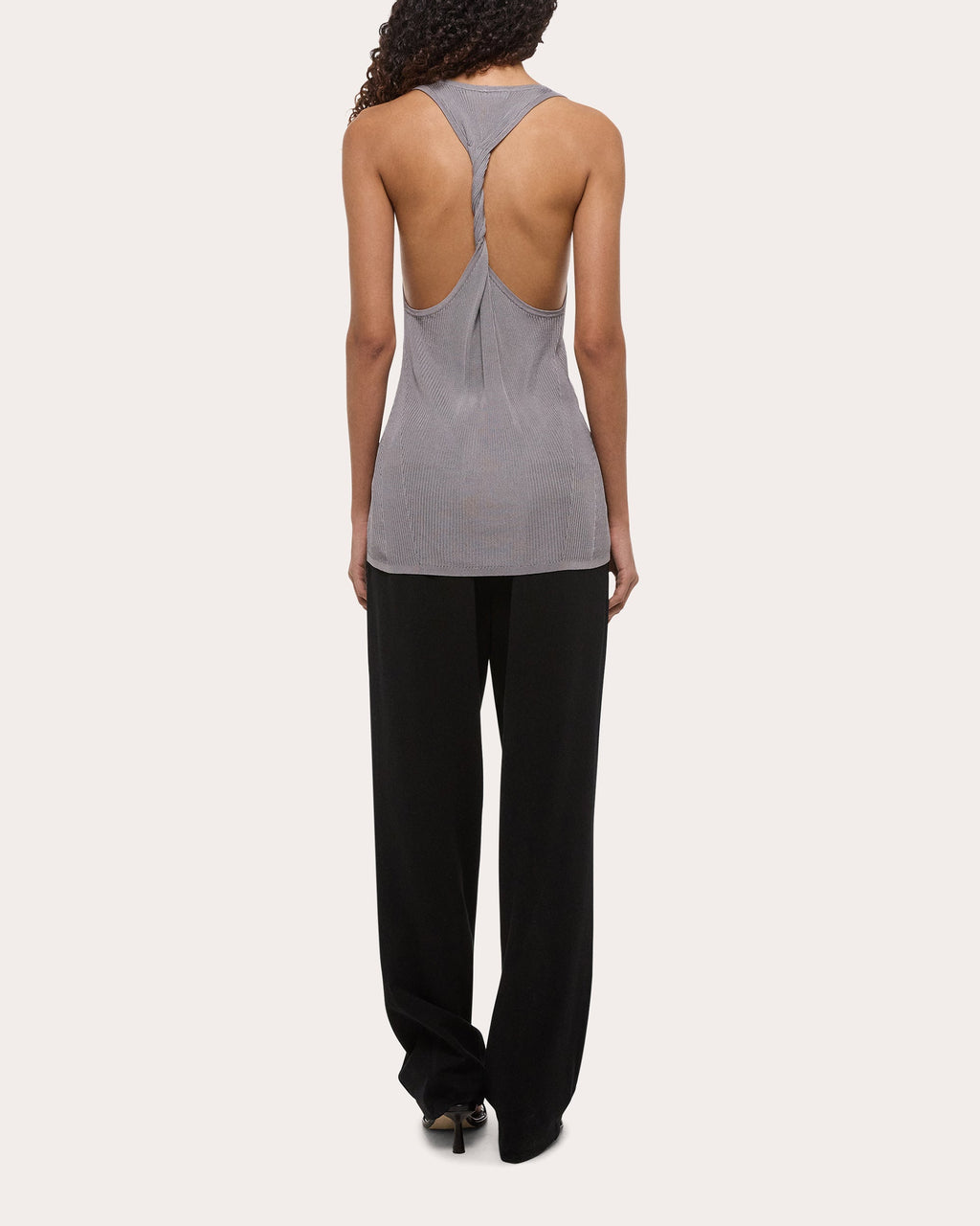 Twisted Rib Knit Racerback Tank Top