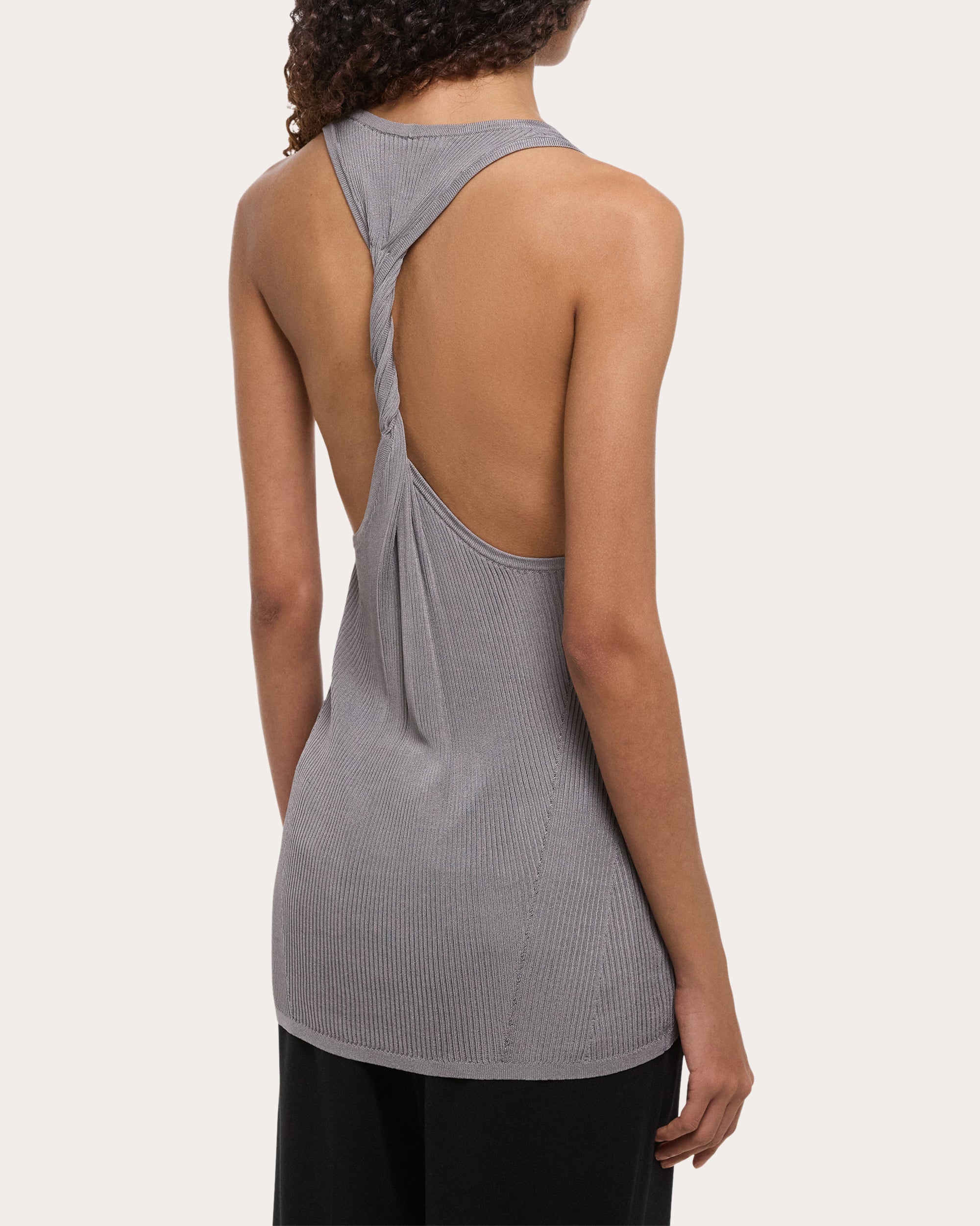 Twisted Rib Knit Racerback Tank Top