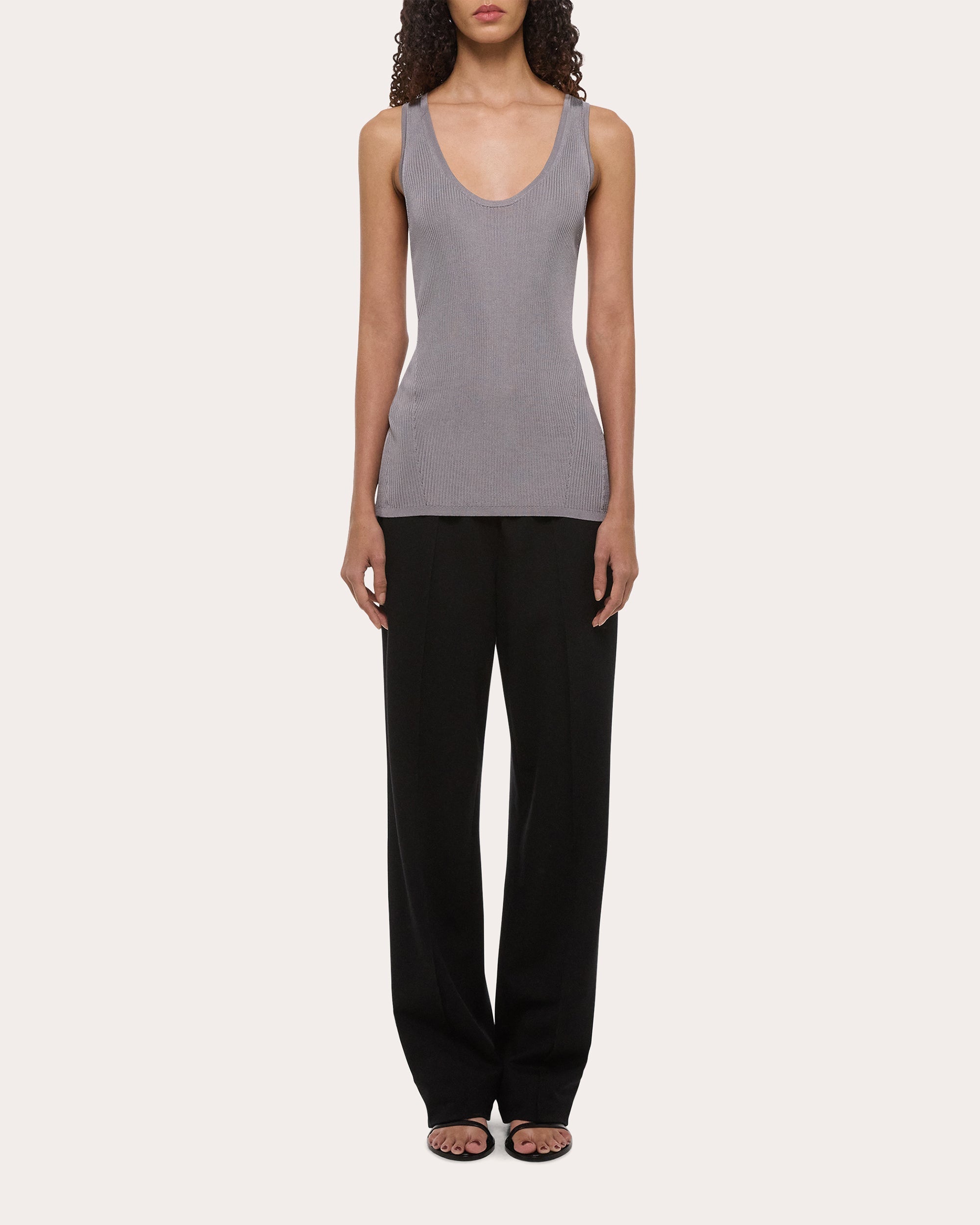Twisted Rib Knit Racerback Tank Top