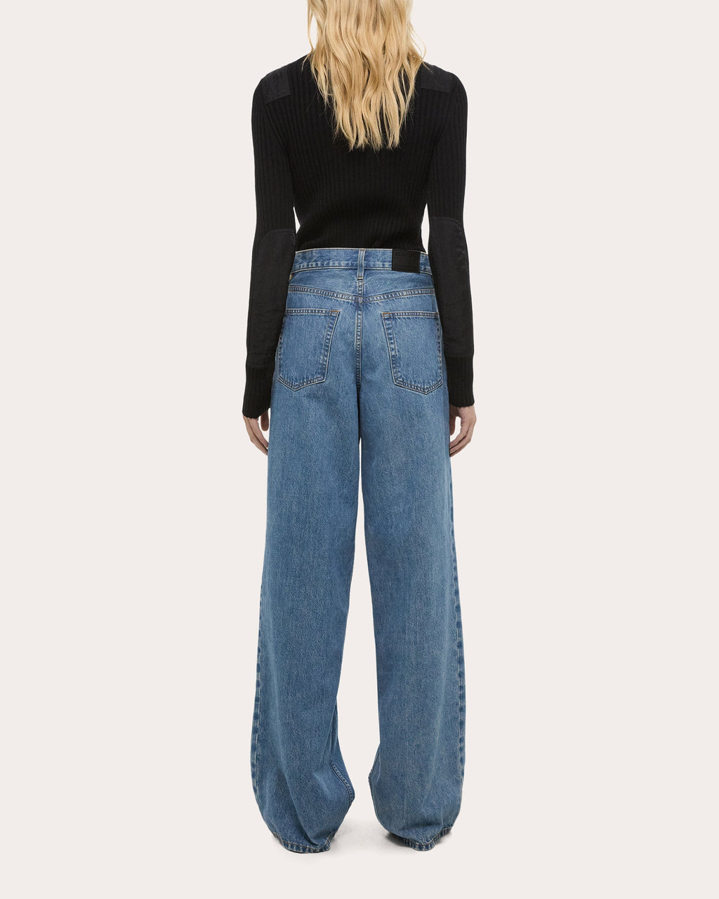 Pleated Wide-Leg Jeans