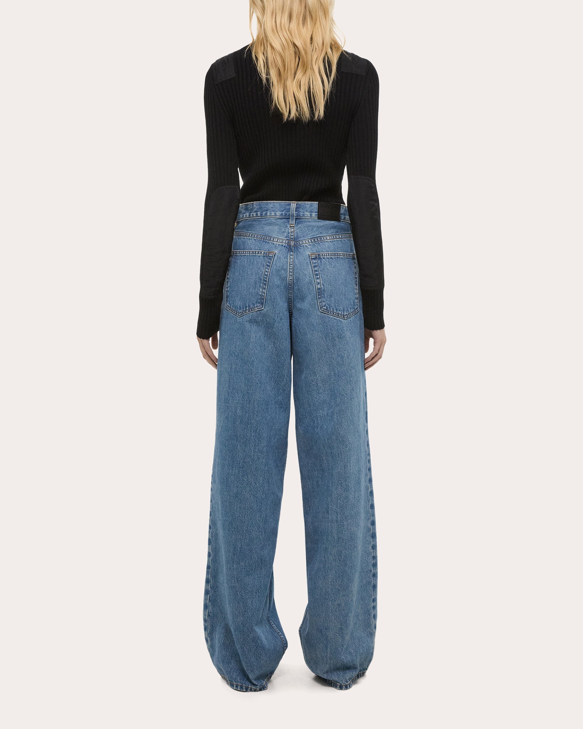 Pleated Wide-Leg Jeans