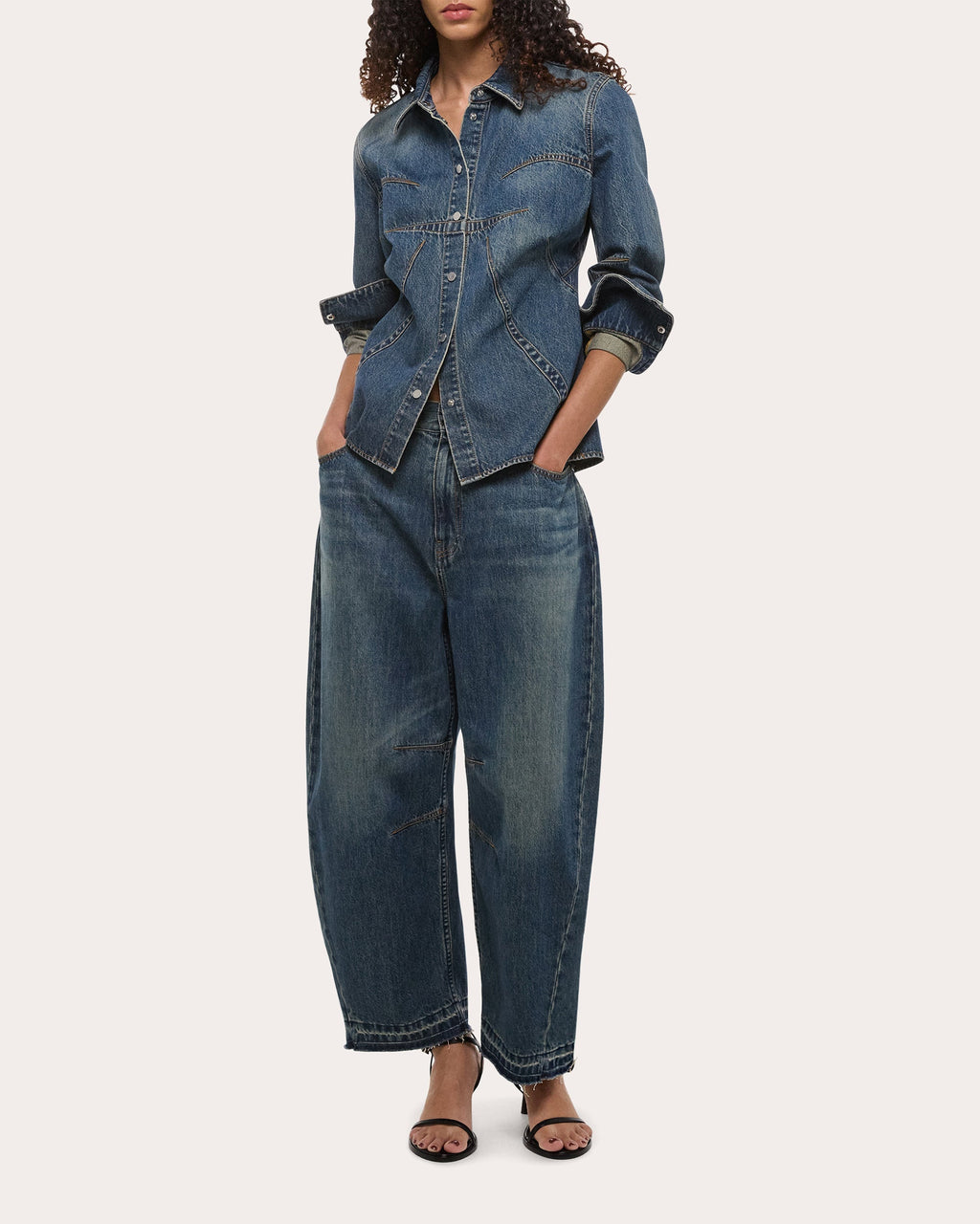Apex Denim Bustier Shirt
