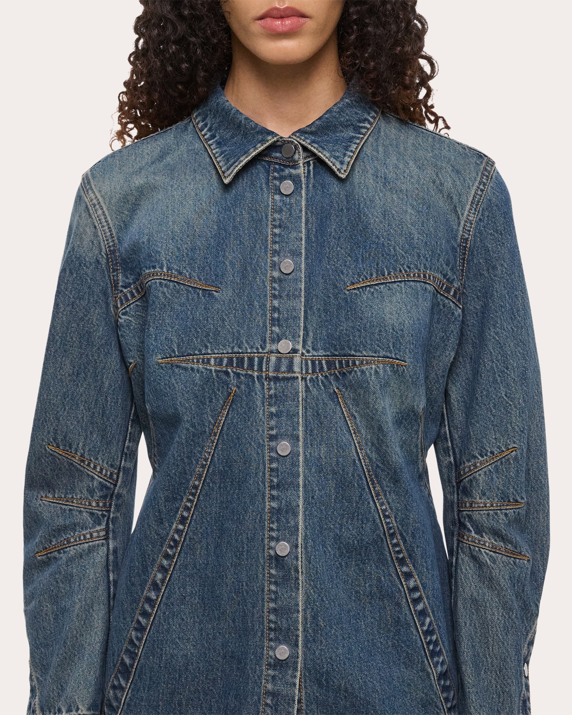 Apex Denim Bustier Shirt