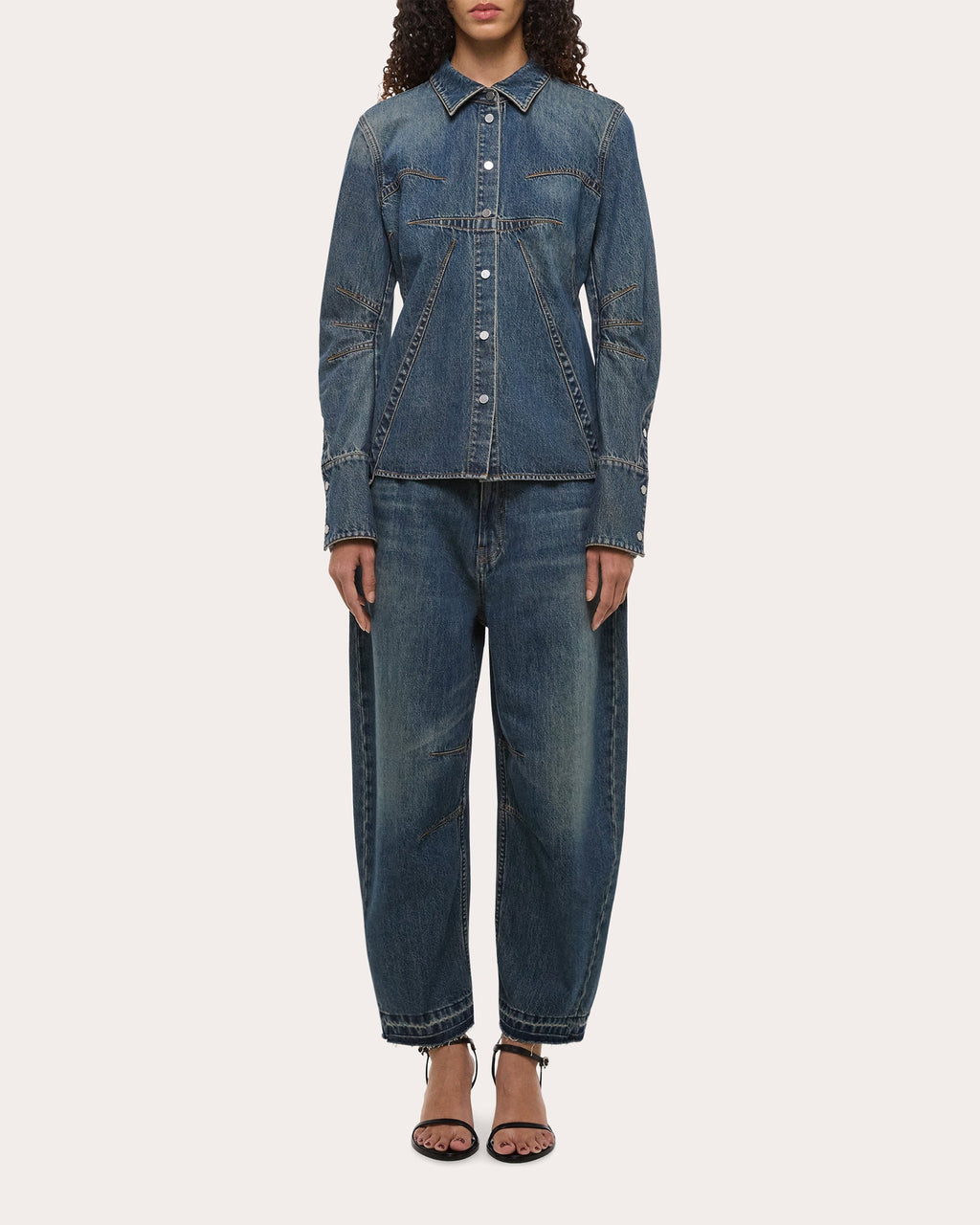 Apex Denim Bustier Shirt