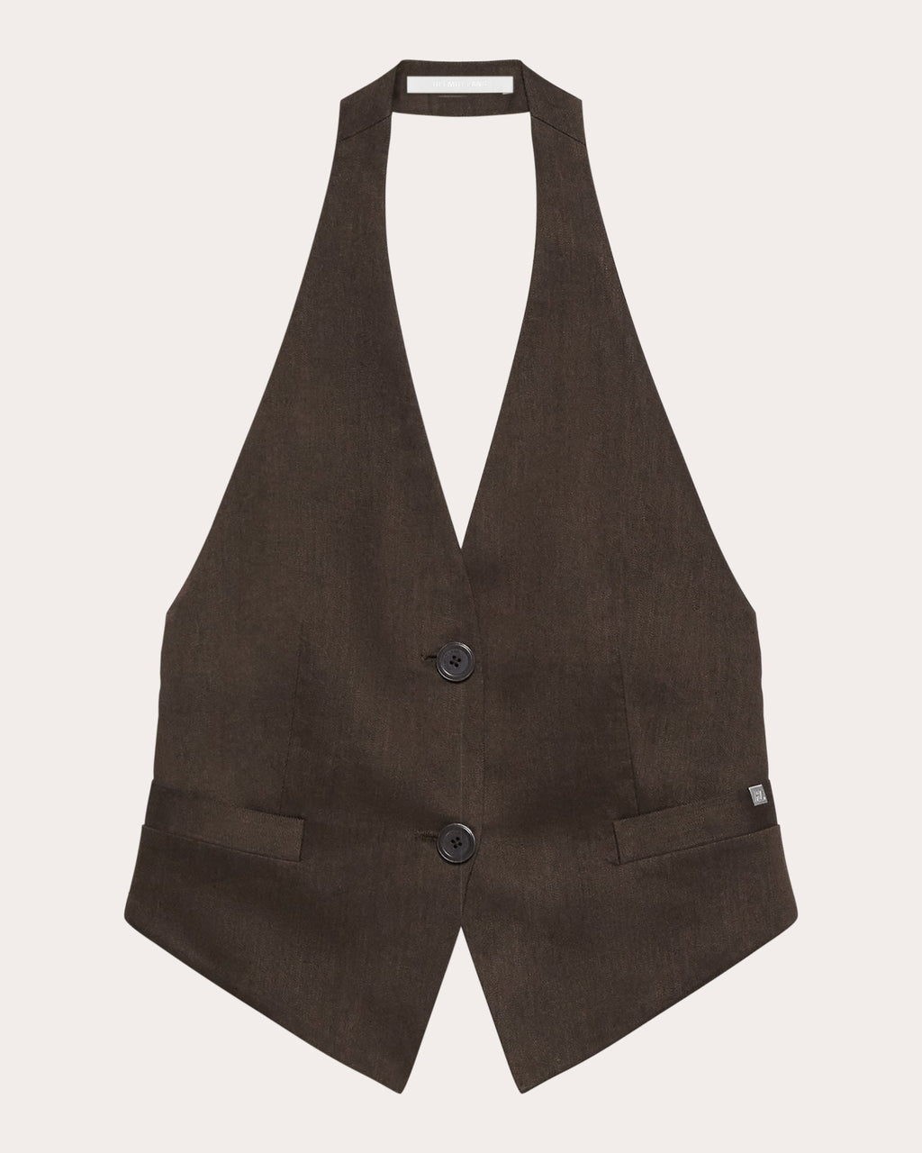 Linen Blend Halterneck Vest Top