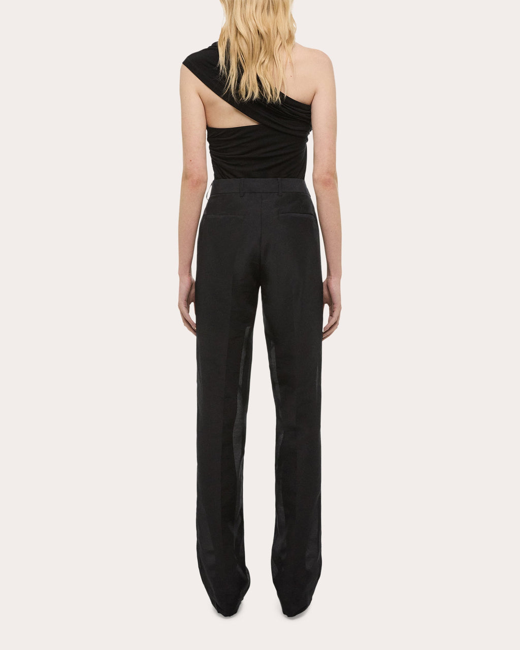 Straight-Leg Organza Car Pants