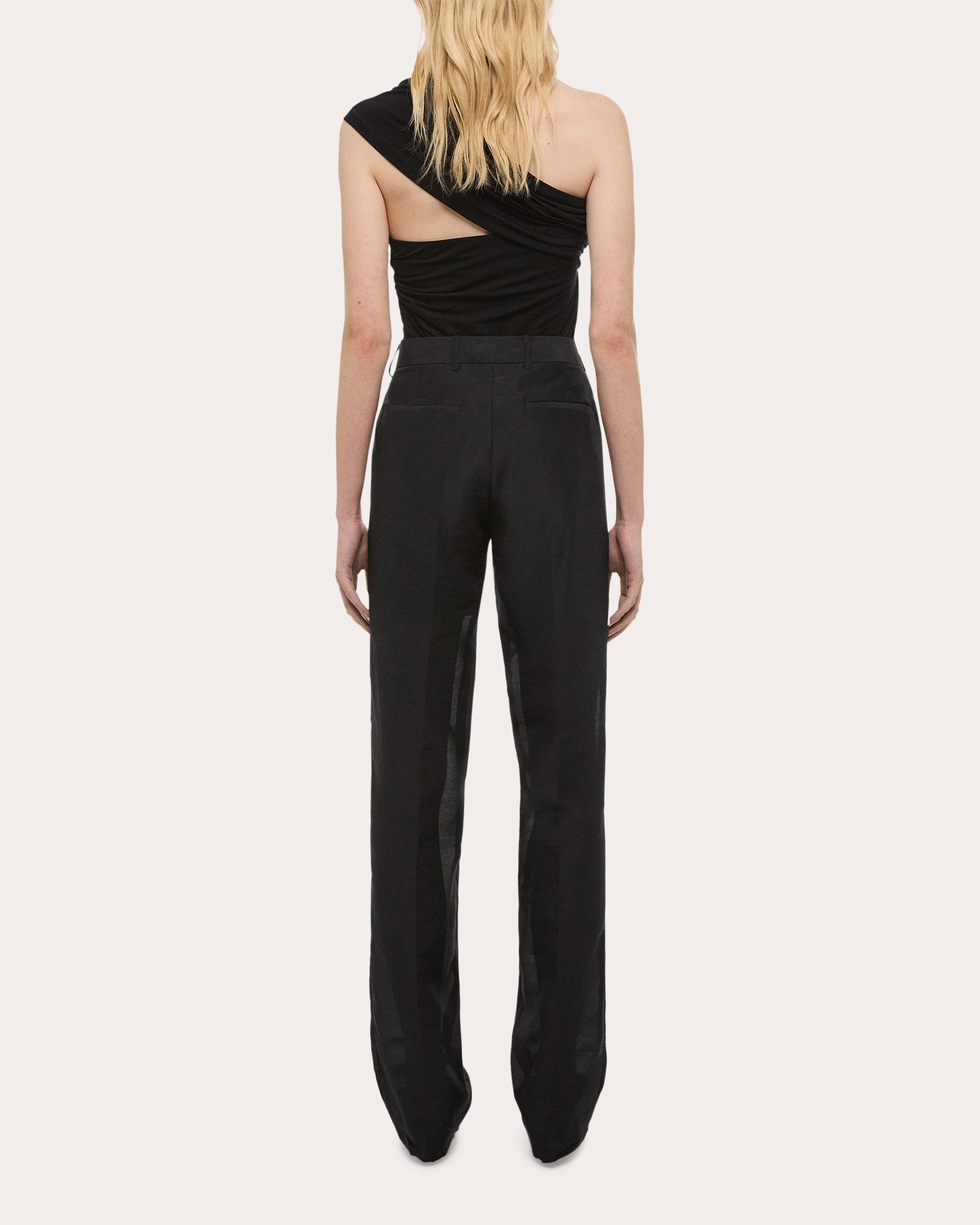 Straight-Leg Organza Car Pants