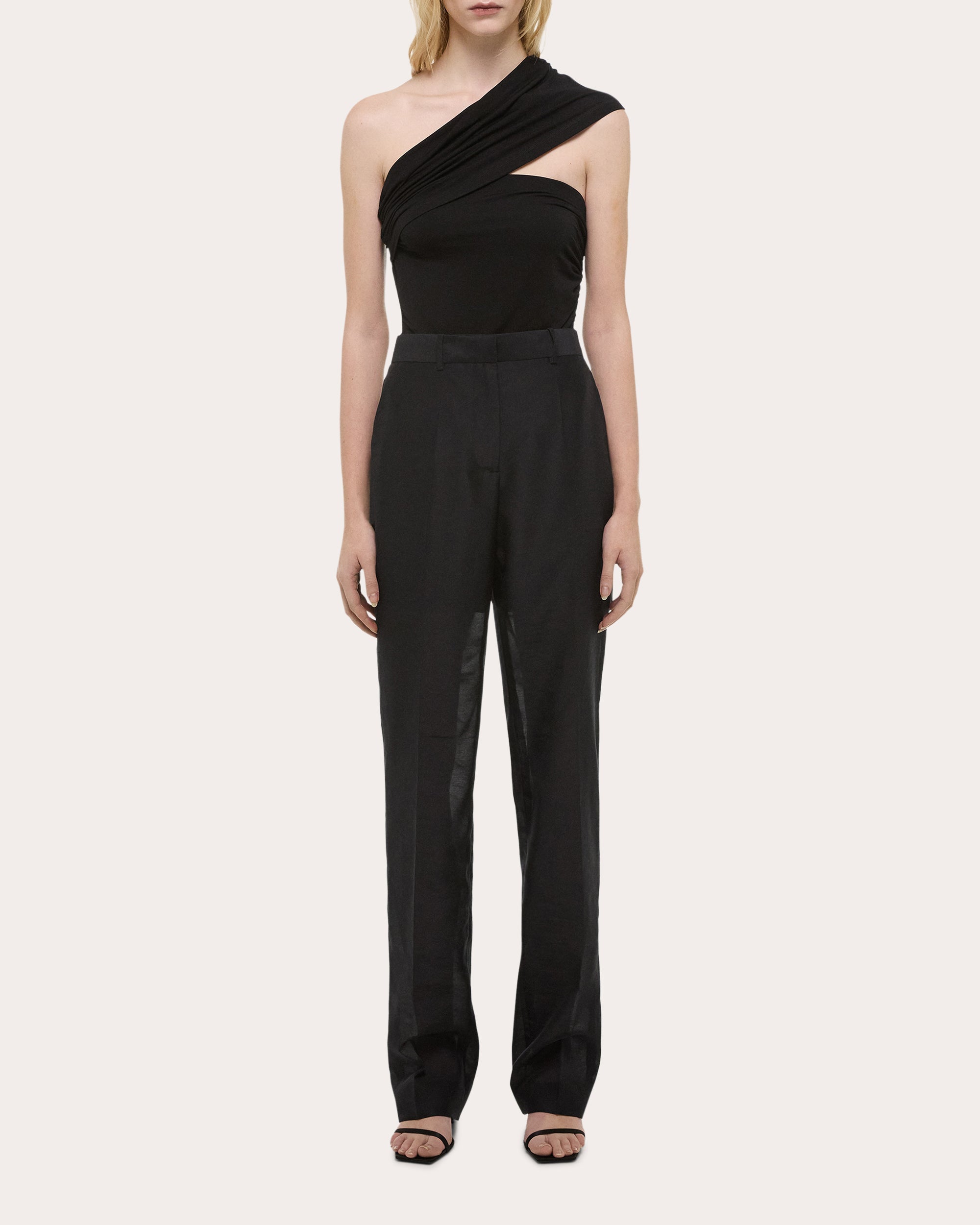 Straight-Leg Organza Car Pants