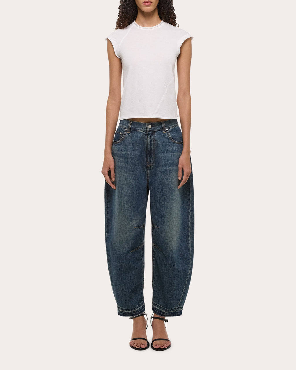 Twisted Cropped Cotton Jersey Top