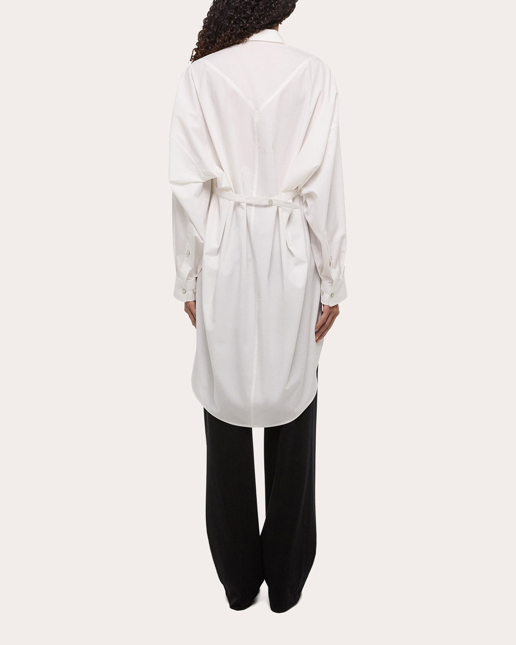Oversized Asymmetric Cotton Poplin Shirt Dress