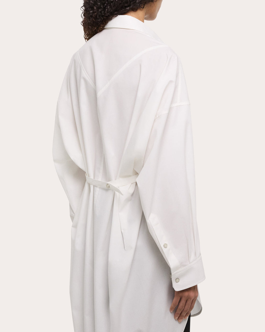 Oversized Asymmetric Cotton Poplin Shirt Dress