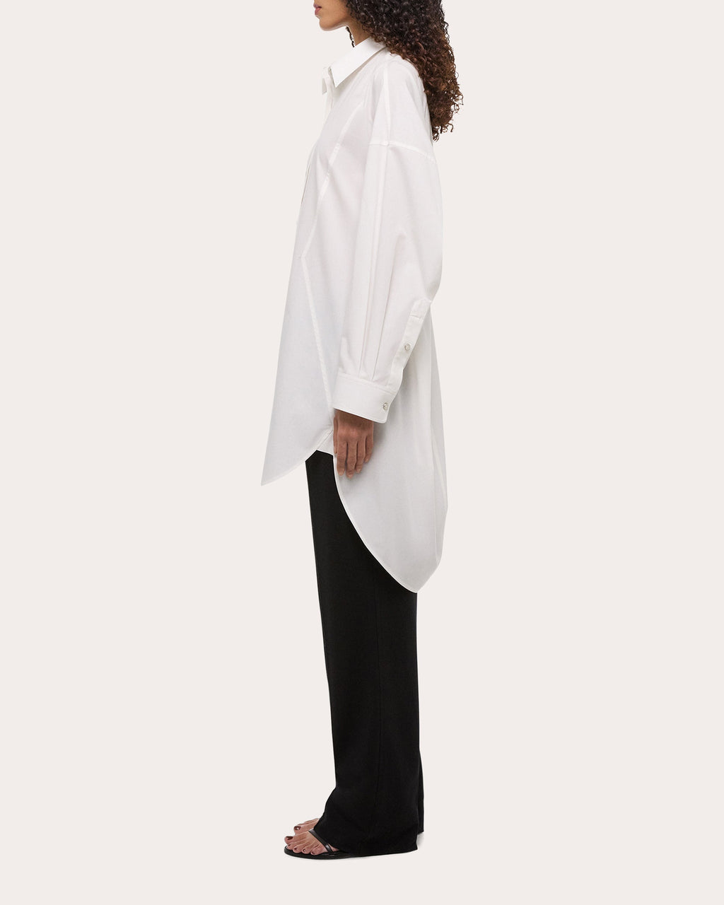 Oversized Asymmetric Cotton Poplin Shirt Dress
