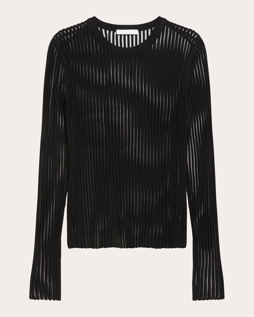 Sheer Rib Knit Cotton Sweater