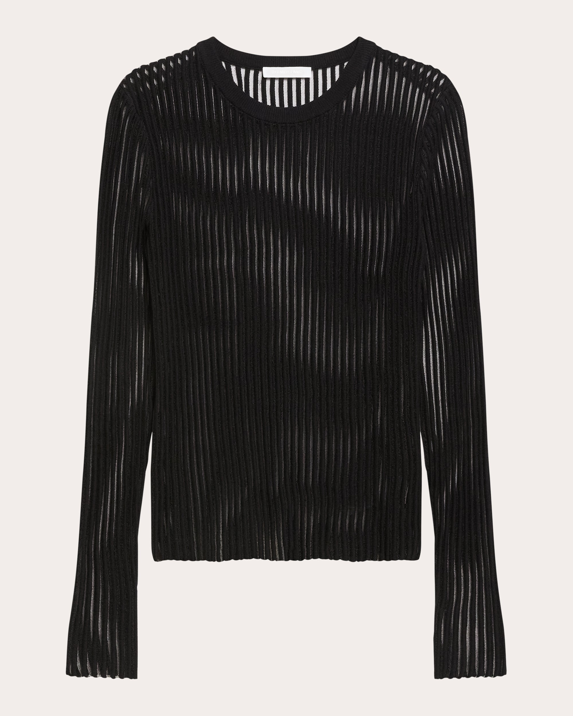 Sheer Rib Knit Cotton Sweater