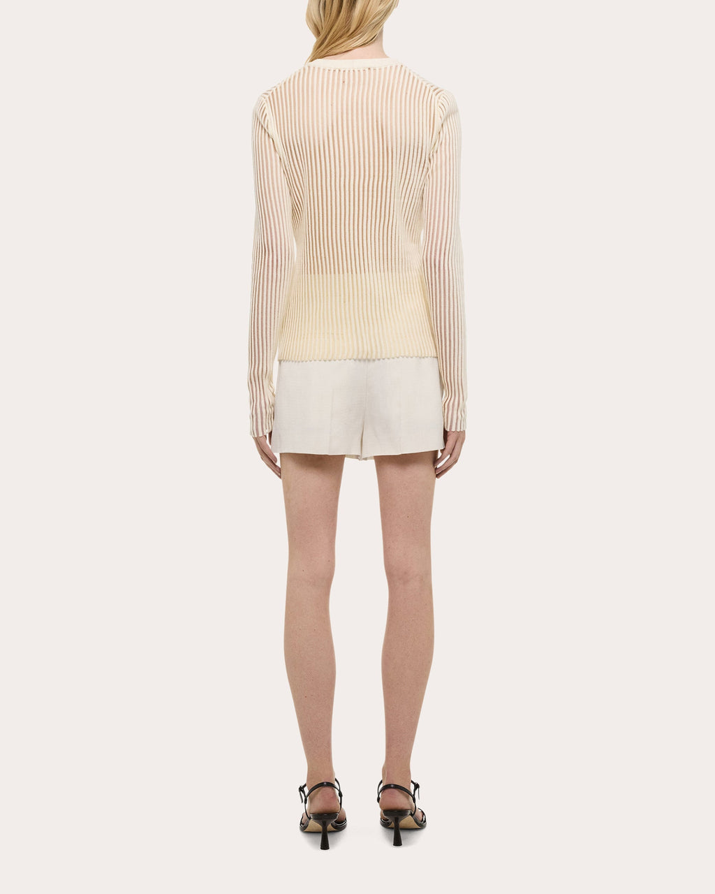 Sheer Rib Knit Cotton Sweater