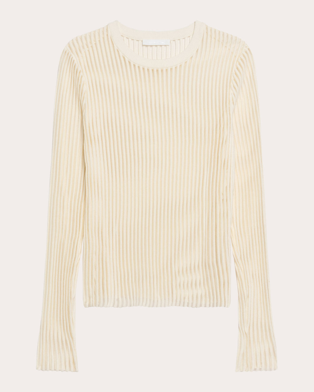 Sheer Rib Knit Cotton Sweater