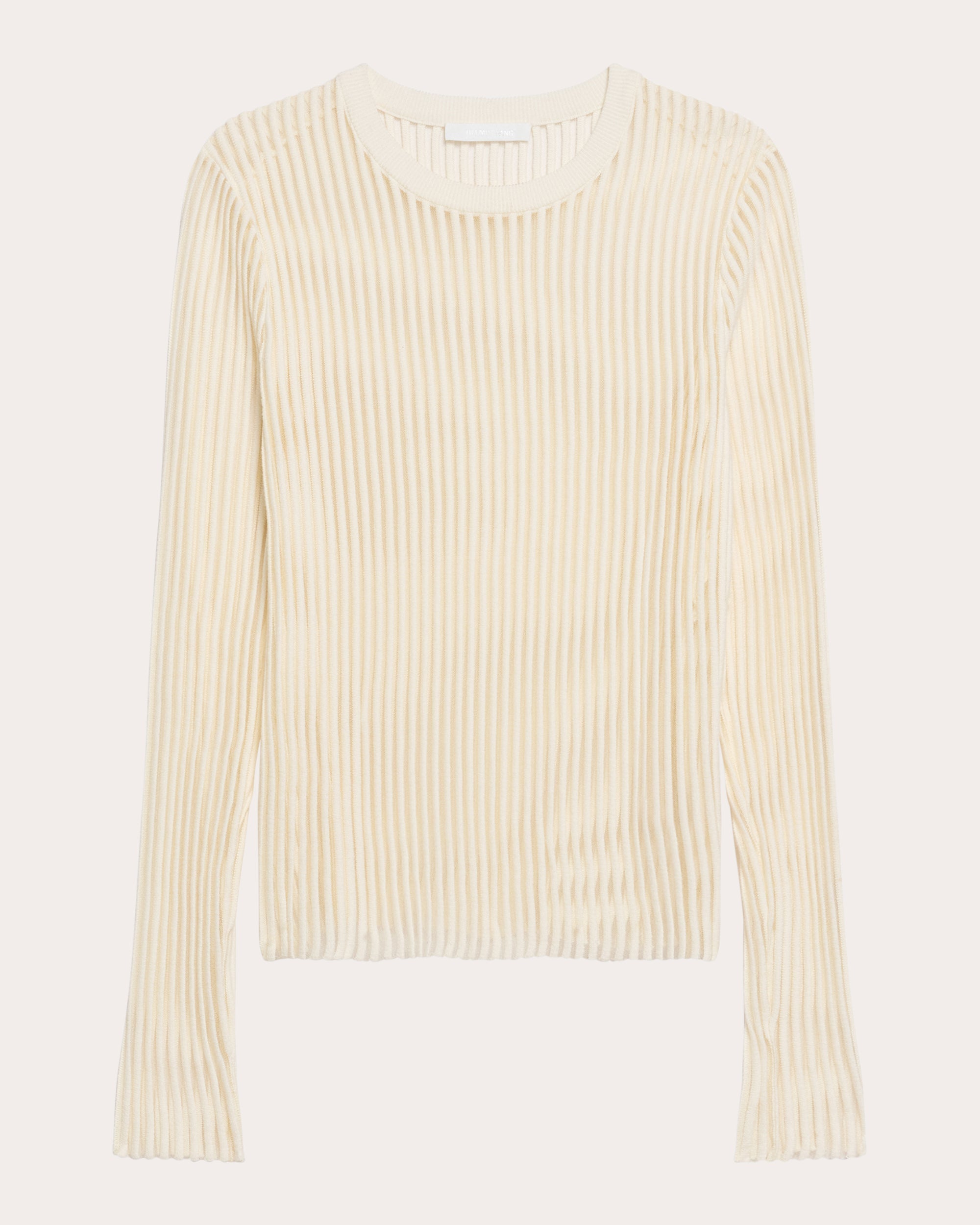 Sheer Rib Knit Cotton Sweater