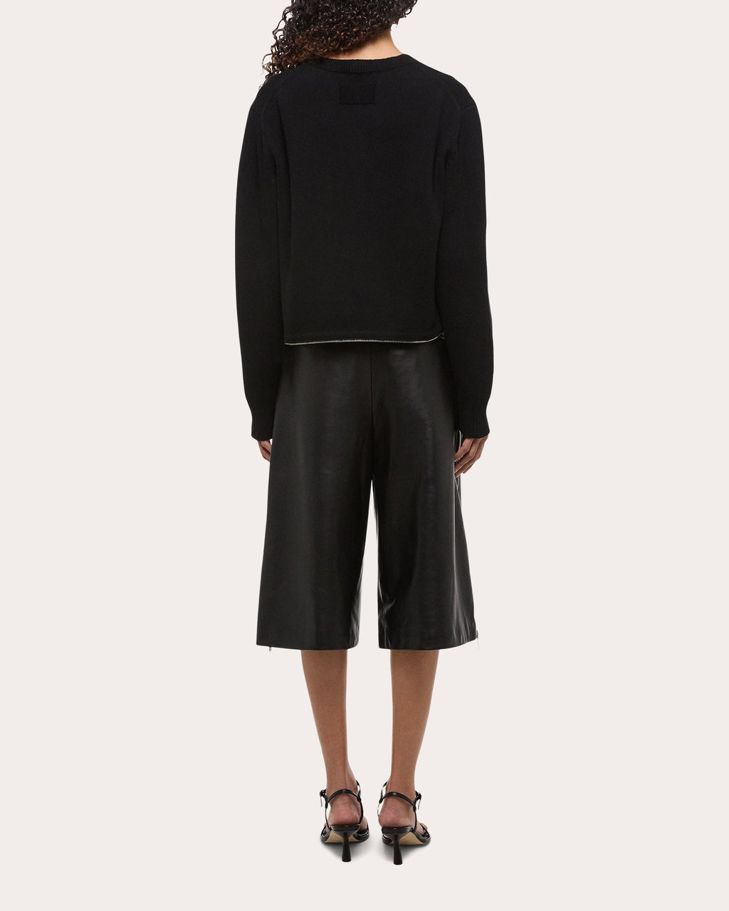 Cropped Zip Detail Organic Cotton Sweater