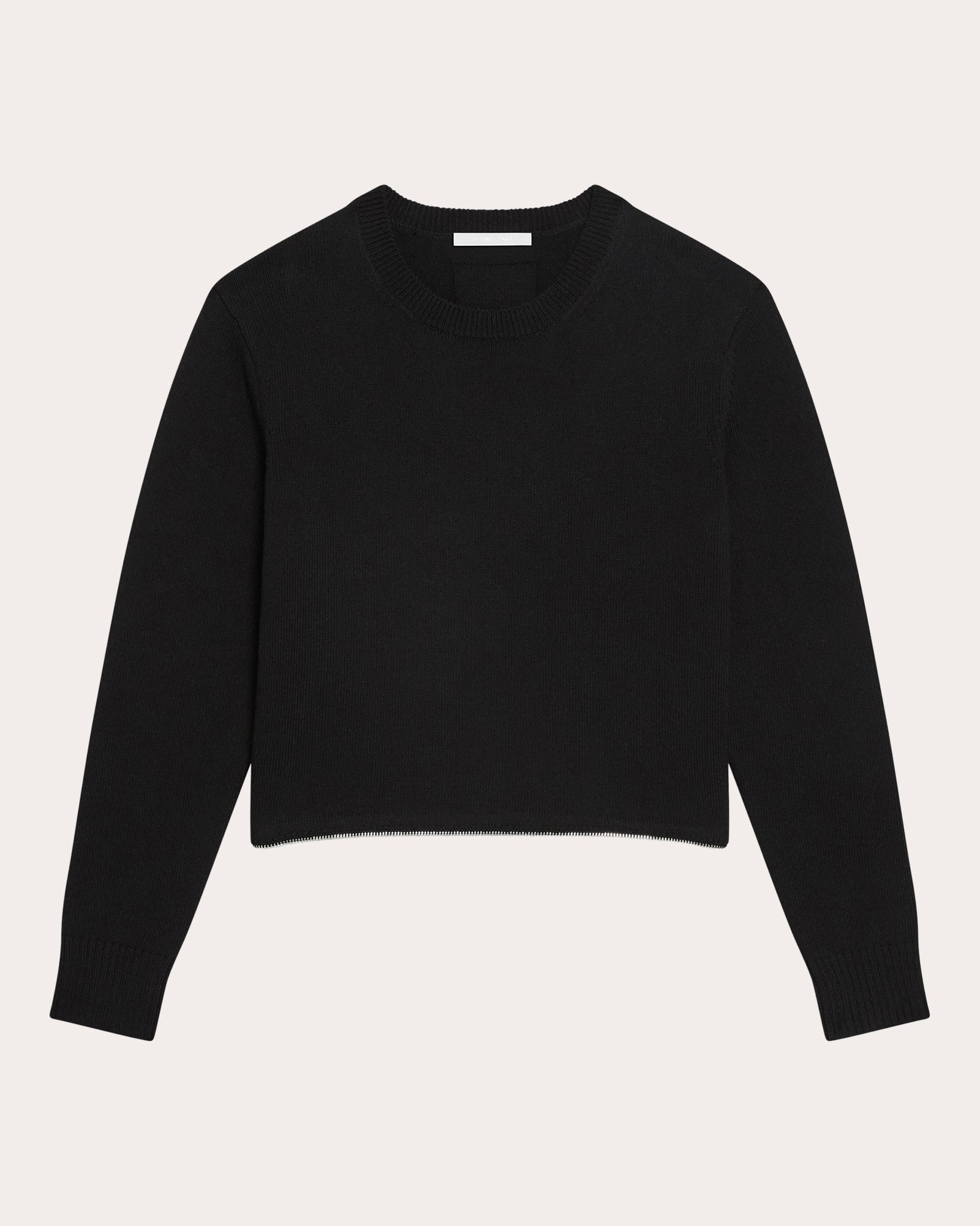 Cropped Zip Detail Organic Cotton Sweater
