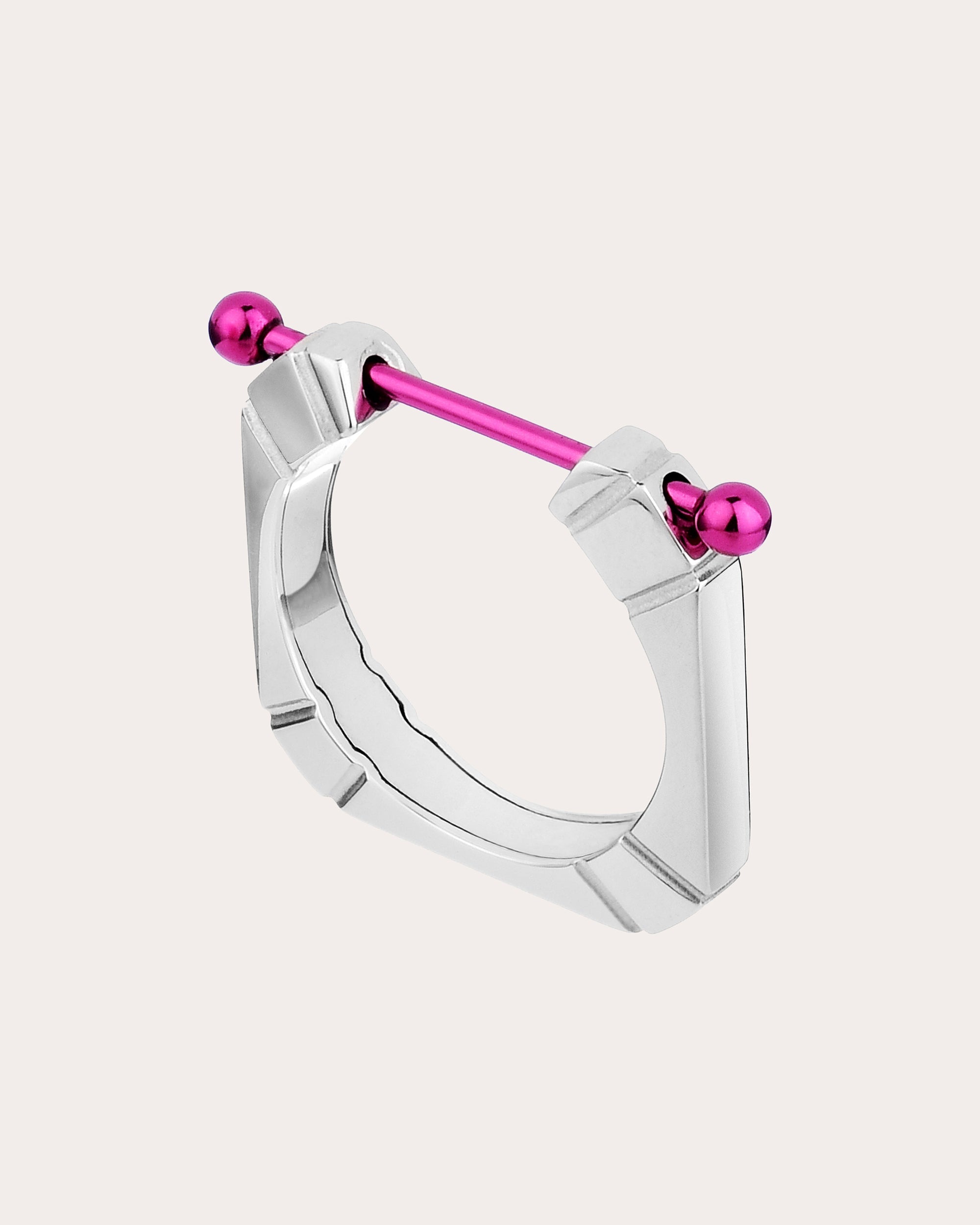 Fuchsia & 18k White Gold Hug Ring