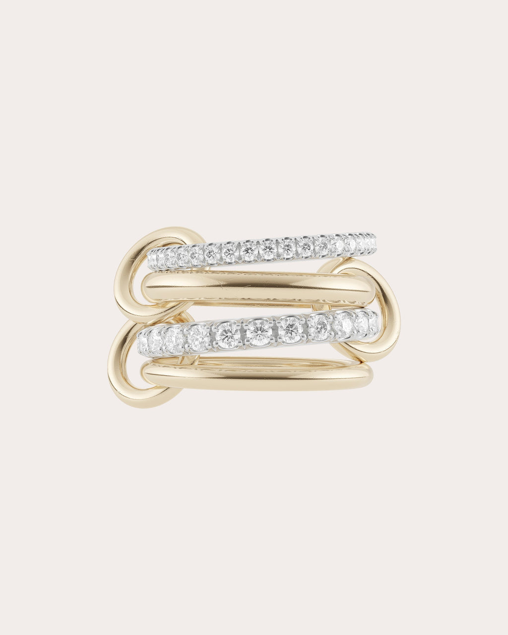 Halley 18K Two-Tone Gold Diamond Linked Rings