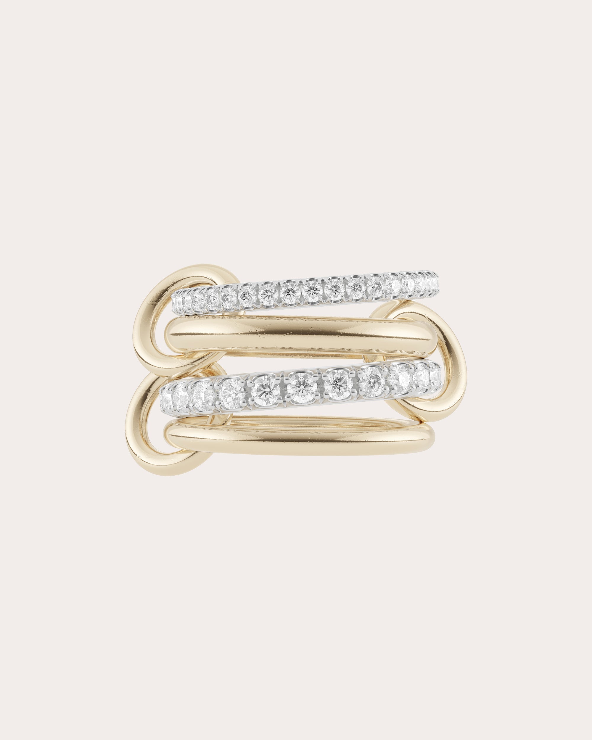 Halley 18K Two-Tone Gold Diamond Linked Rings