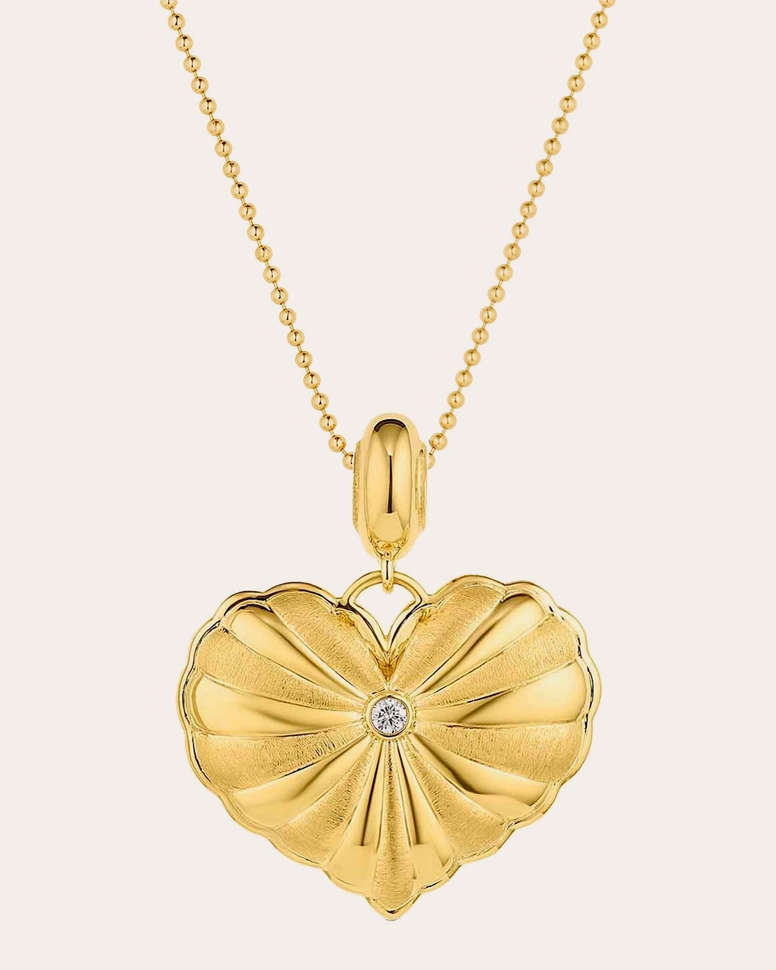 So Wavy 18K Gold Turquoise and Diamond Double-Sided Heart Pendant Necklace